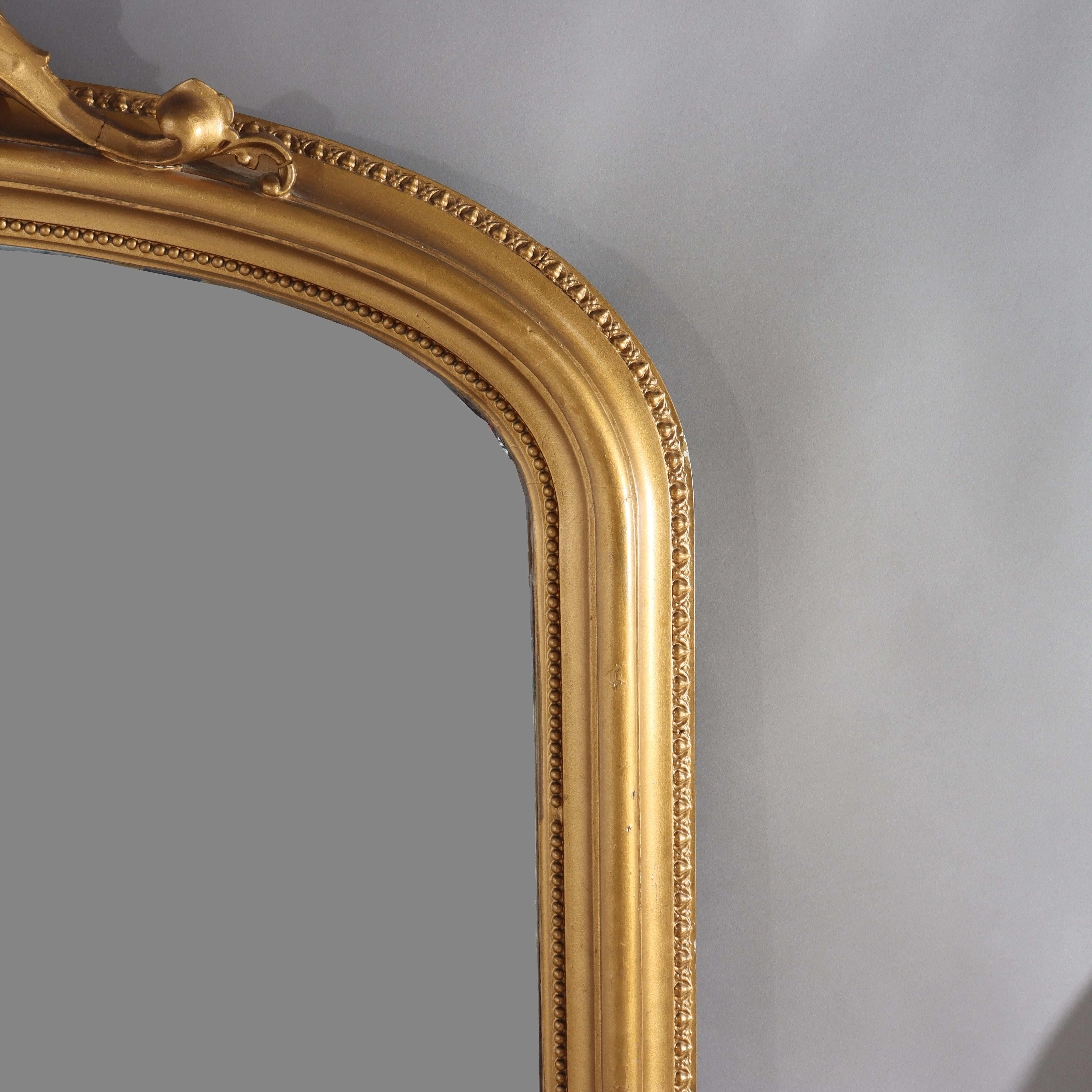 Antique Classical Giltwood Over Mantle Mirror C1890 For Sale 1
