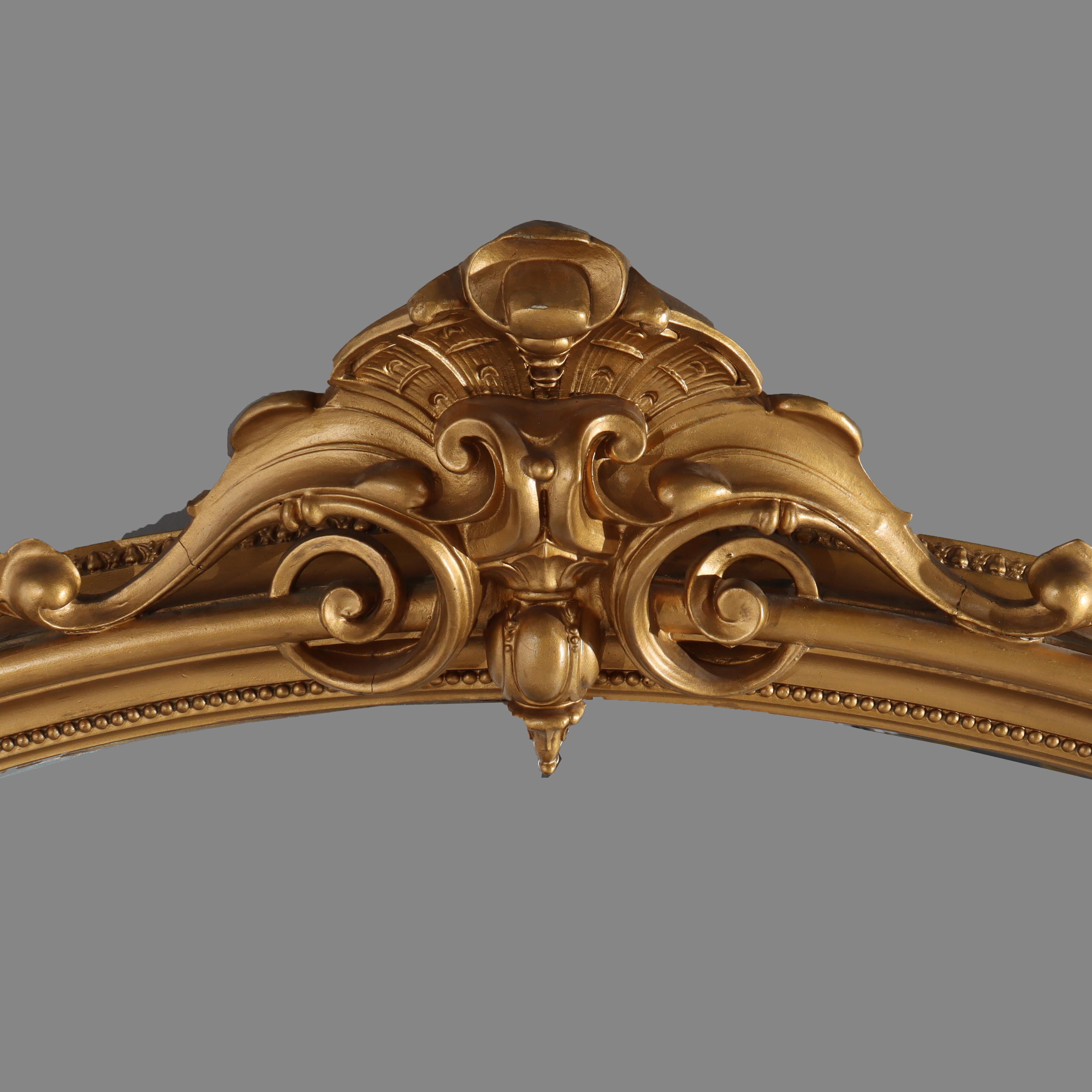 Antique Classical Giltwood Over Mantle Mirror C1890 For Sale 2