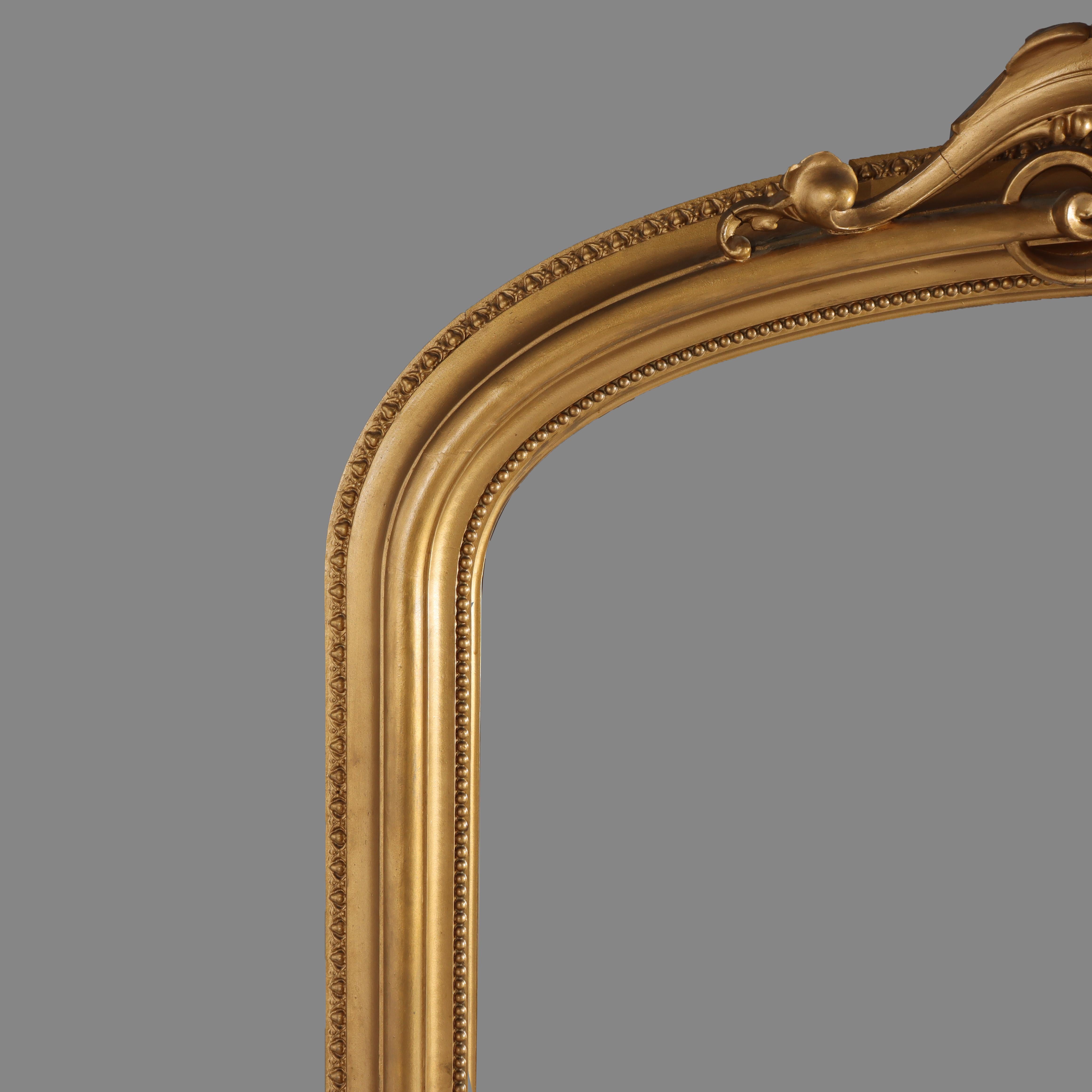 Antique Classical Giltwood Over Mantle Mirror C1890 For Sale 3