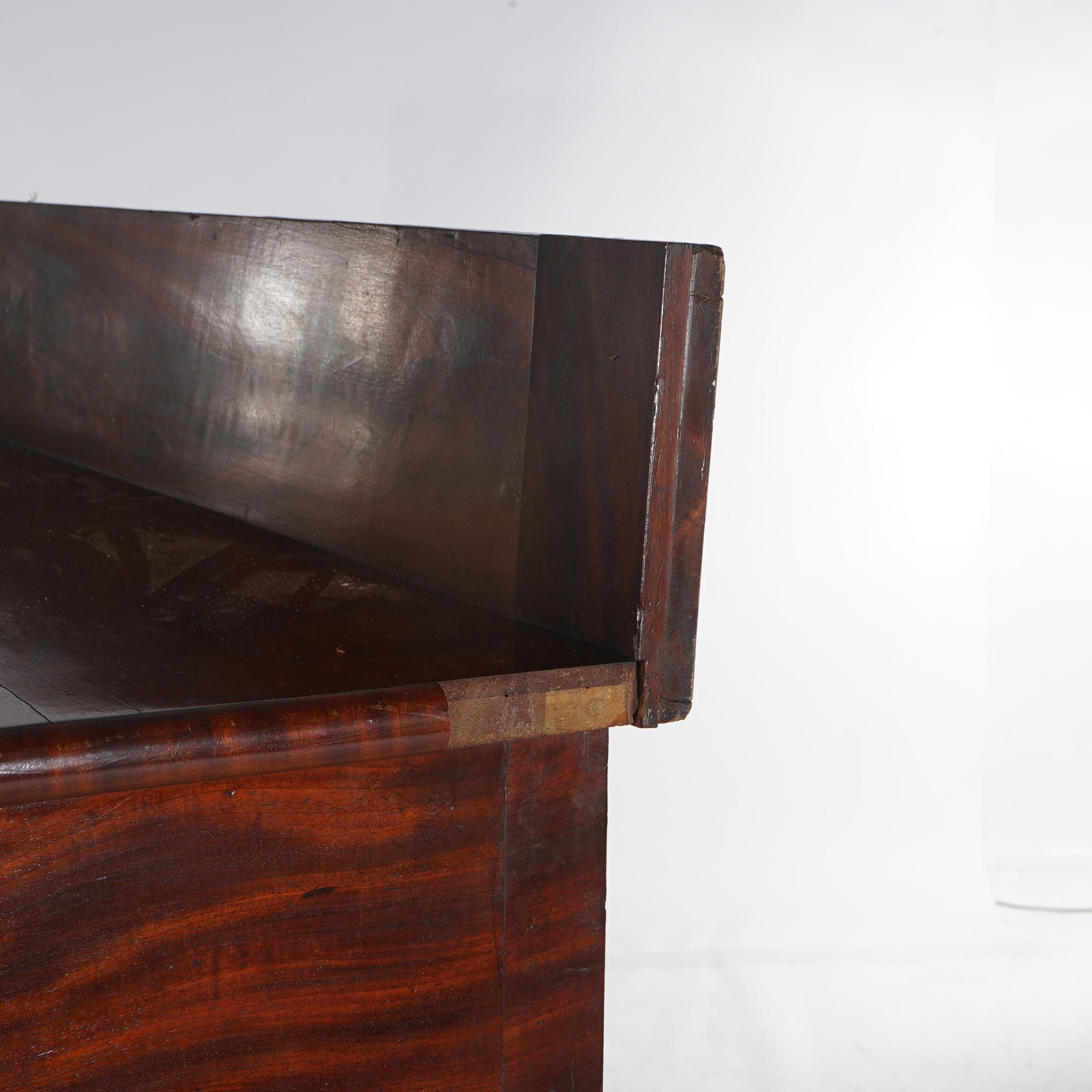 Antique Classical Gothic Revival Carved Flame Mahogany Paw Foot Sideboard C1840 9