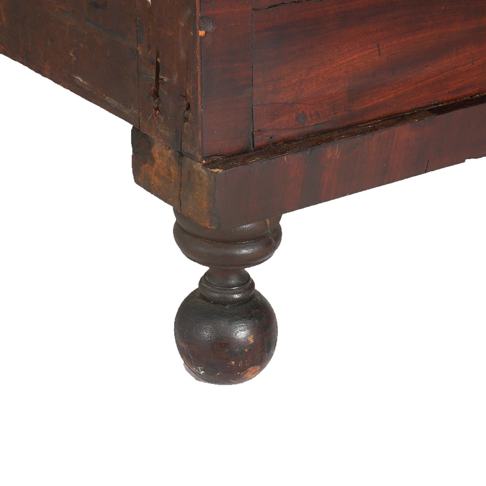 Antique Classical Gothic Revival Carved Flame Mahogany Paw Foot Sideboard C1840 13