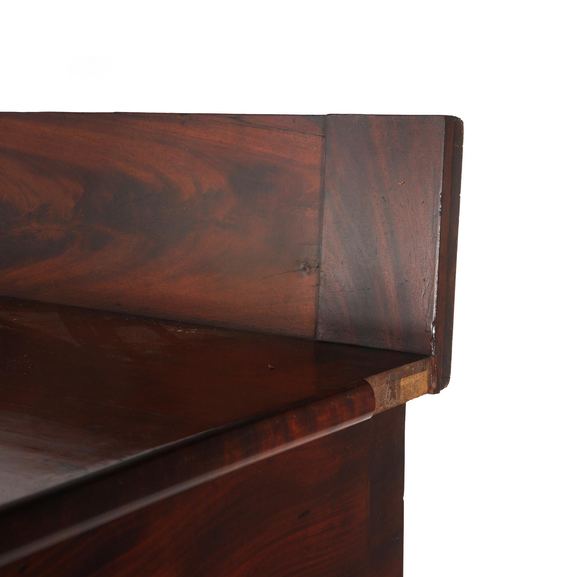 Antique Classical Gothic Revival Carved Flame Mahogany Paw Foot Sideboard C1840 1
