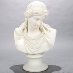Classical Grecian Parian Copeland School Portrait Bust of a Woman, circa 1890