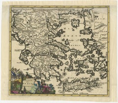 Antique Classical Greece Map – Aegean Sea & Crete, ca.1697