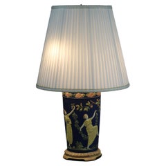 Antique Classique Grec Cameo Art Pottery Lamp Base Attr. Weller, C1930