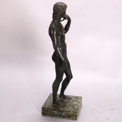 Antique Classique Grecque Grand Tour Figural Bronze Portrait Sculpture of Man 1890