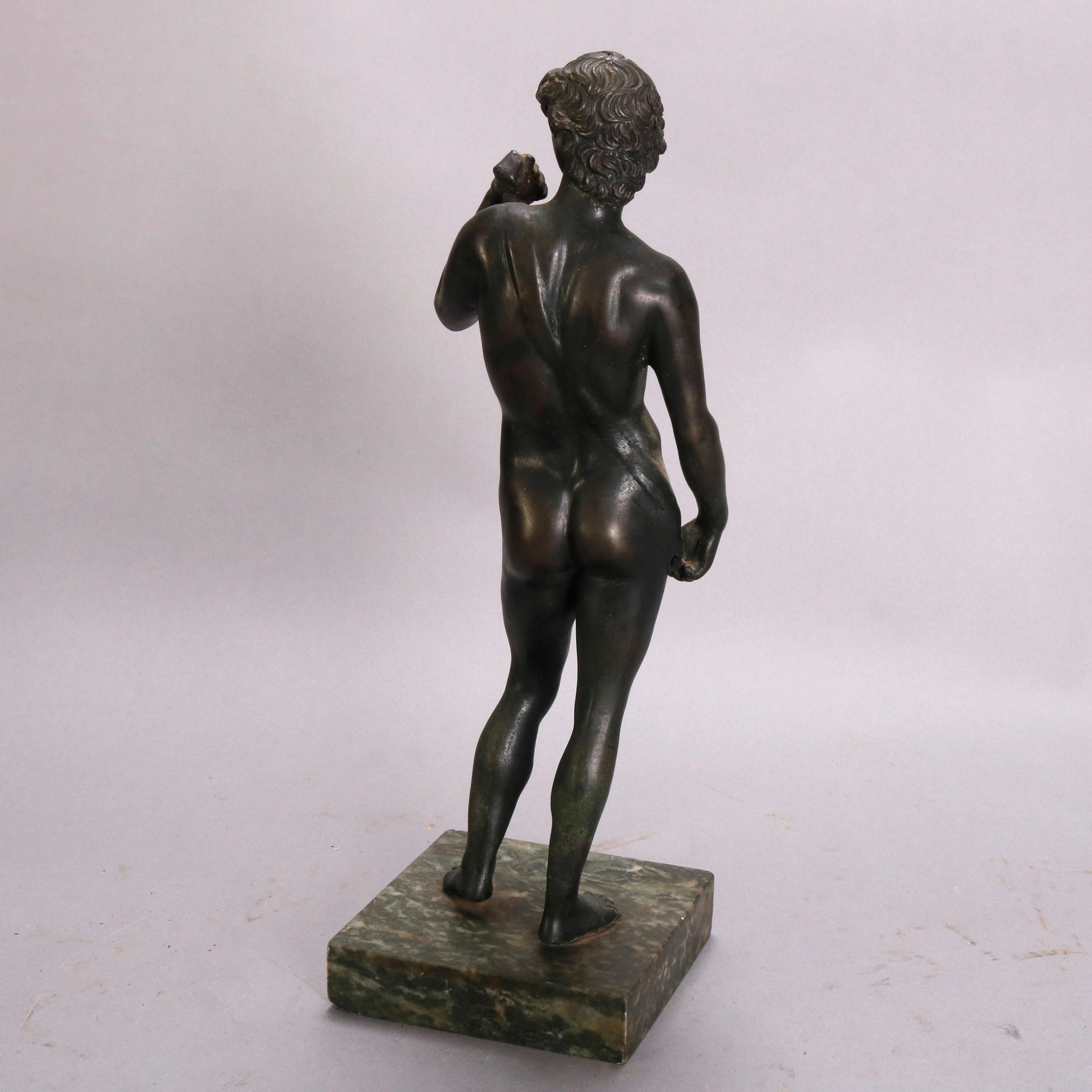 European Antique Classical Greek Grand Tour Figural Bronze Portrait Sculpture of Man 1890