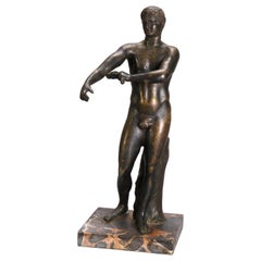 Antique Classical Greek Grand Tour Figural Bronze Portrait Sculpture of Man 1890