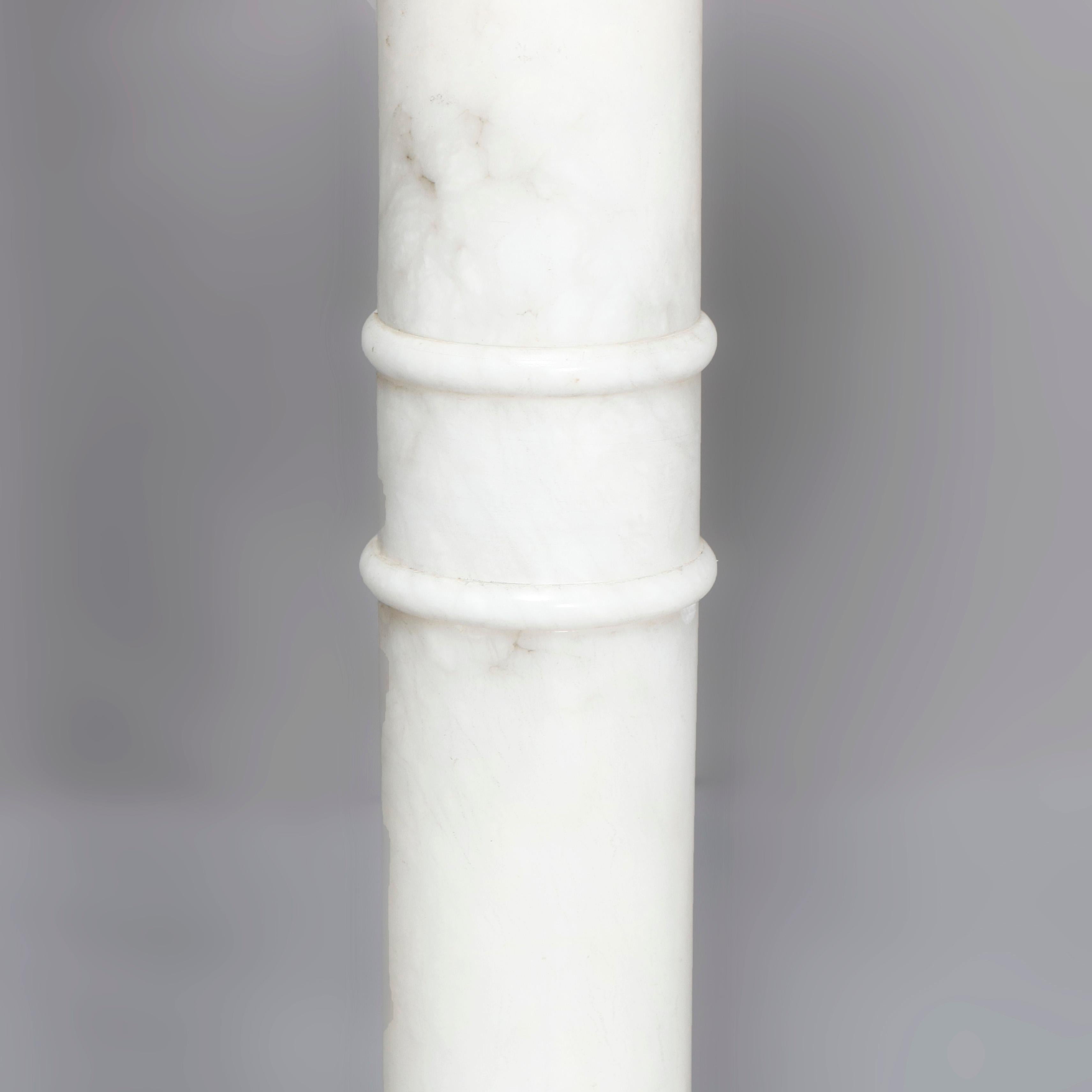 Classical Greek Antique Classical Italian Carved Marble Doric Column Sculpture Display Pedestal