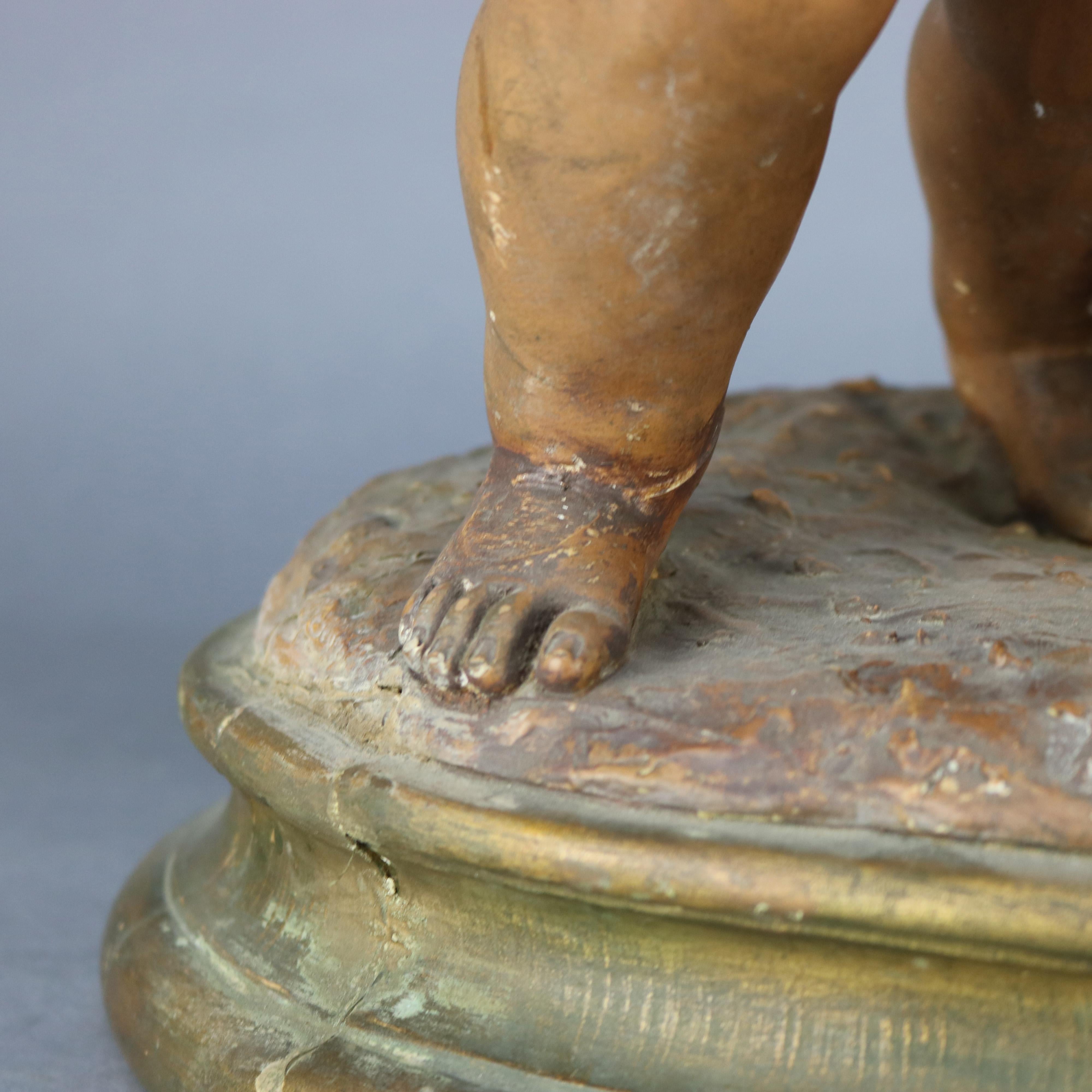 Sculpture italienne classique ancienne de Putti en terre cuite D'Aste:: vers 1880 7