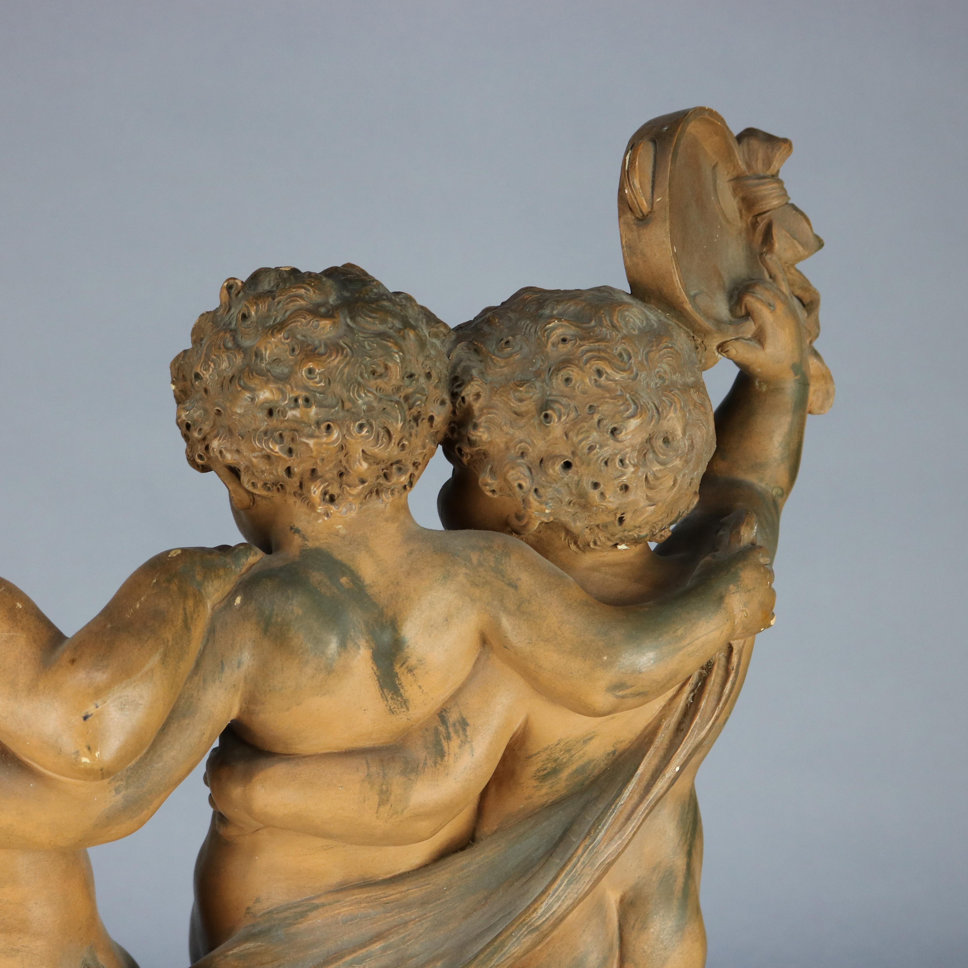Sculpture italienne classique ancienne de Putti en terre cuite D'Aste:: vers 1880 2