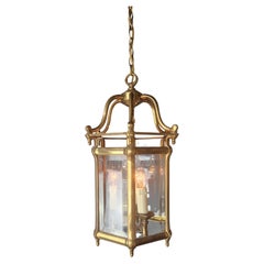 Antique Classical Lantern Brass Glass Gold Pendant Lighting Lanterne