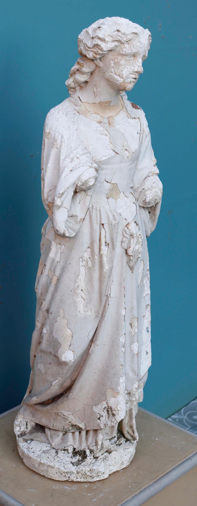 Antique Classical Maiden Plaster Statue For Sale at 1stDibs