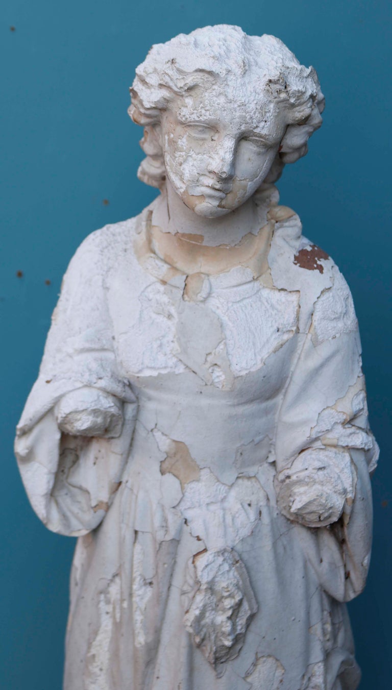 Antique Classical Maiden Plaster Statue For Sale at 1stDibs