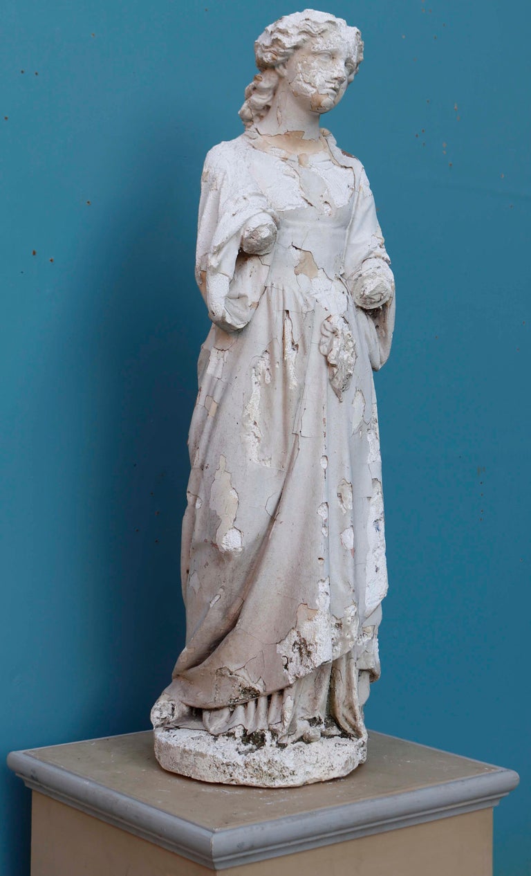 Antique Classical Maiden Plaster Statue For Sale at 1stDibs