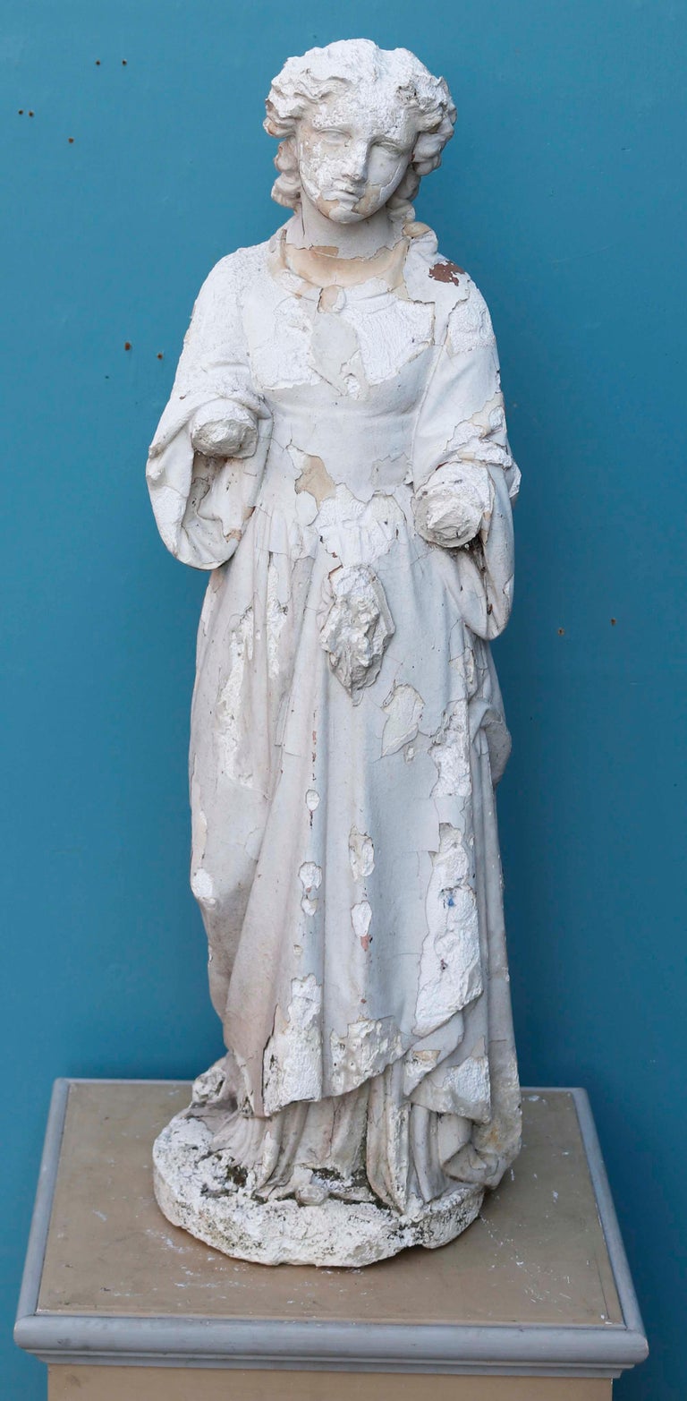 Antique Classical Maiden Plaster Statue For Sale at 1stDibs