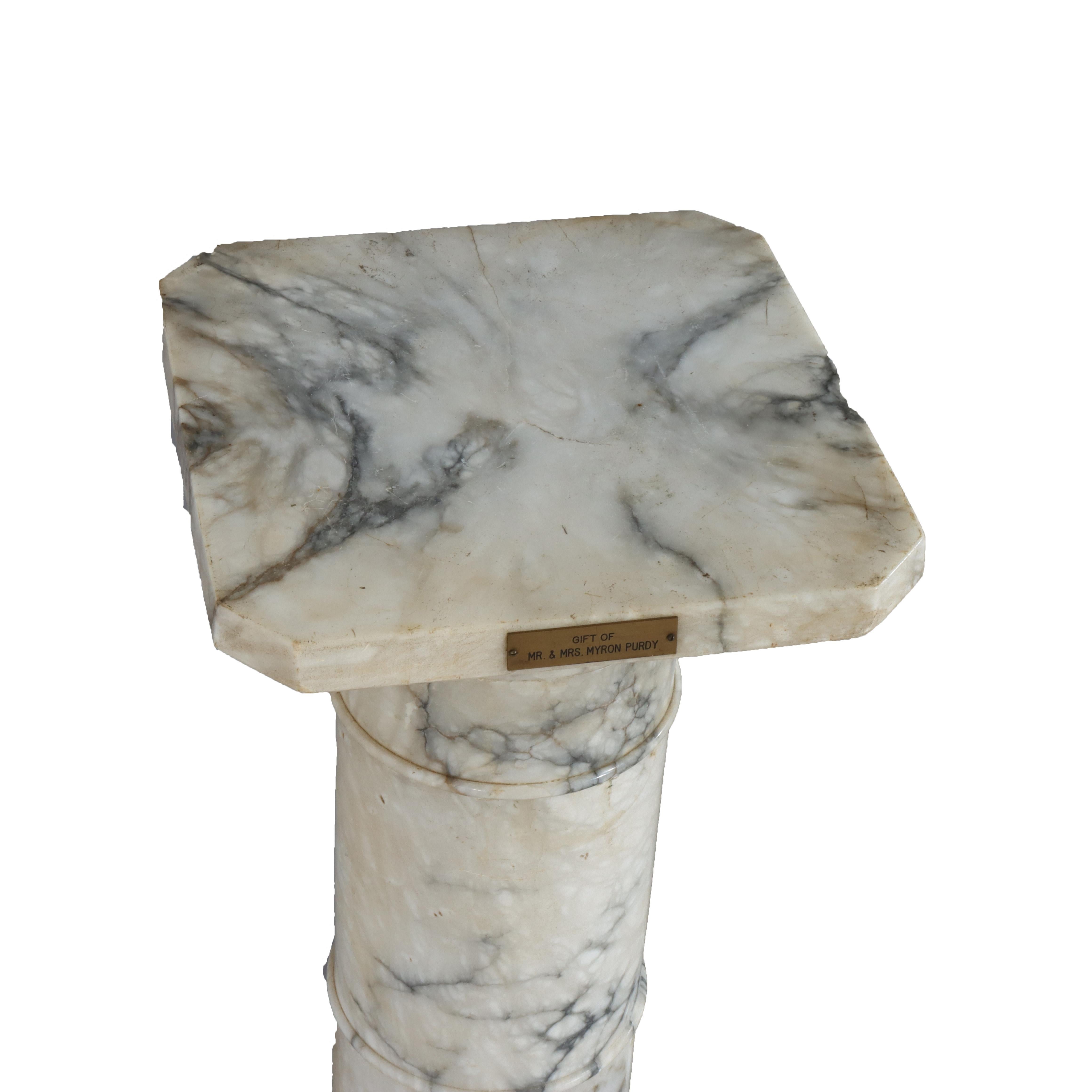 Antike klassische Marmorskulptur Display-Sockel C1900 im Zustand „Gut“ im Angebot in Big Flats, NY