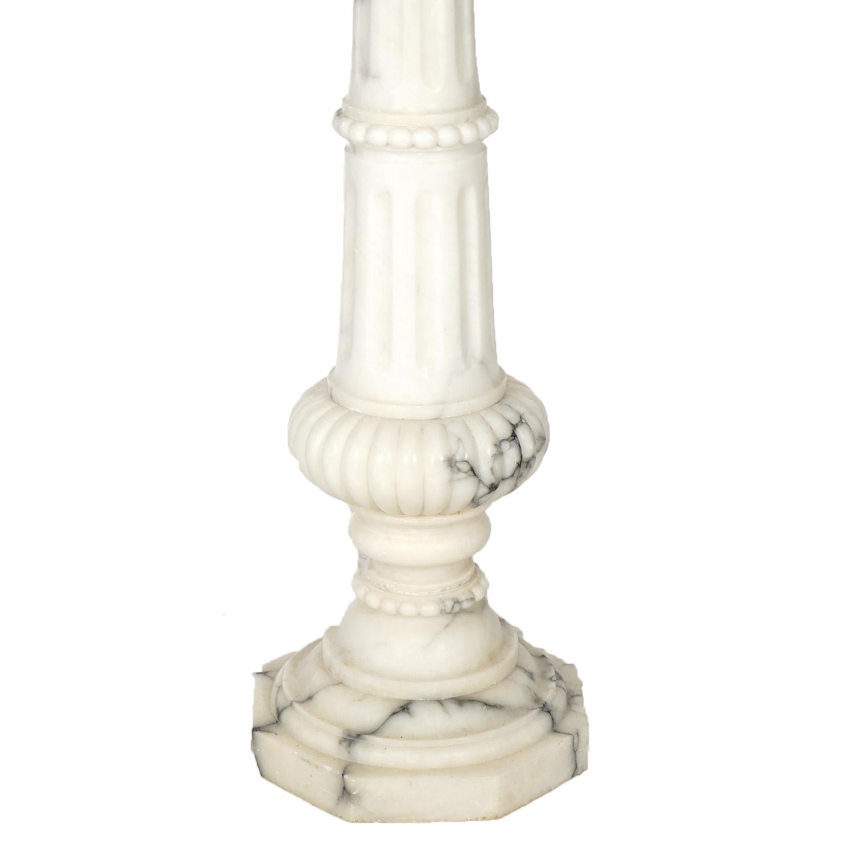 Carved Antique Classical Marble Sculpture Display Pedestal, circa 1890 For Sale