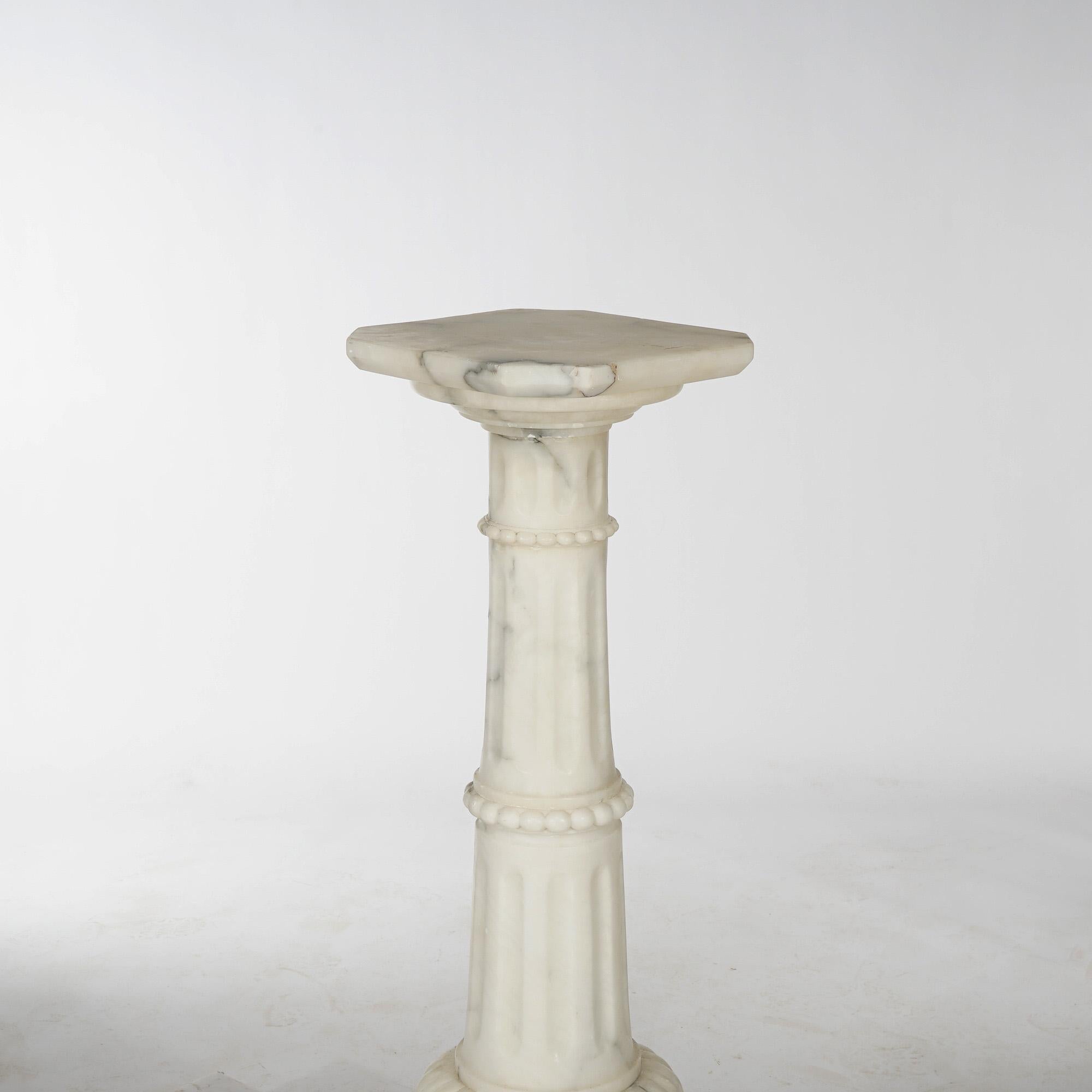 Antique Classical Marble Sculpture Display Pedestal, circa 1890 In Good Condition For Sale In Big Flats, NY