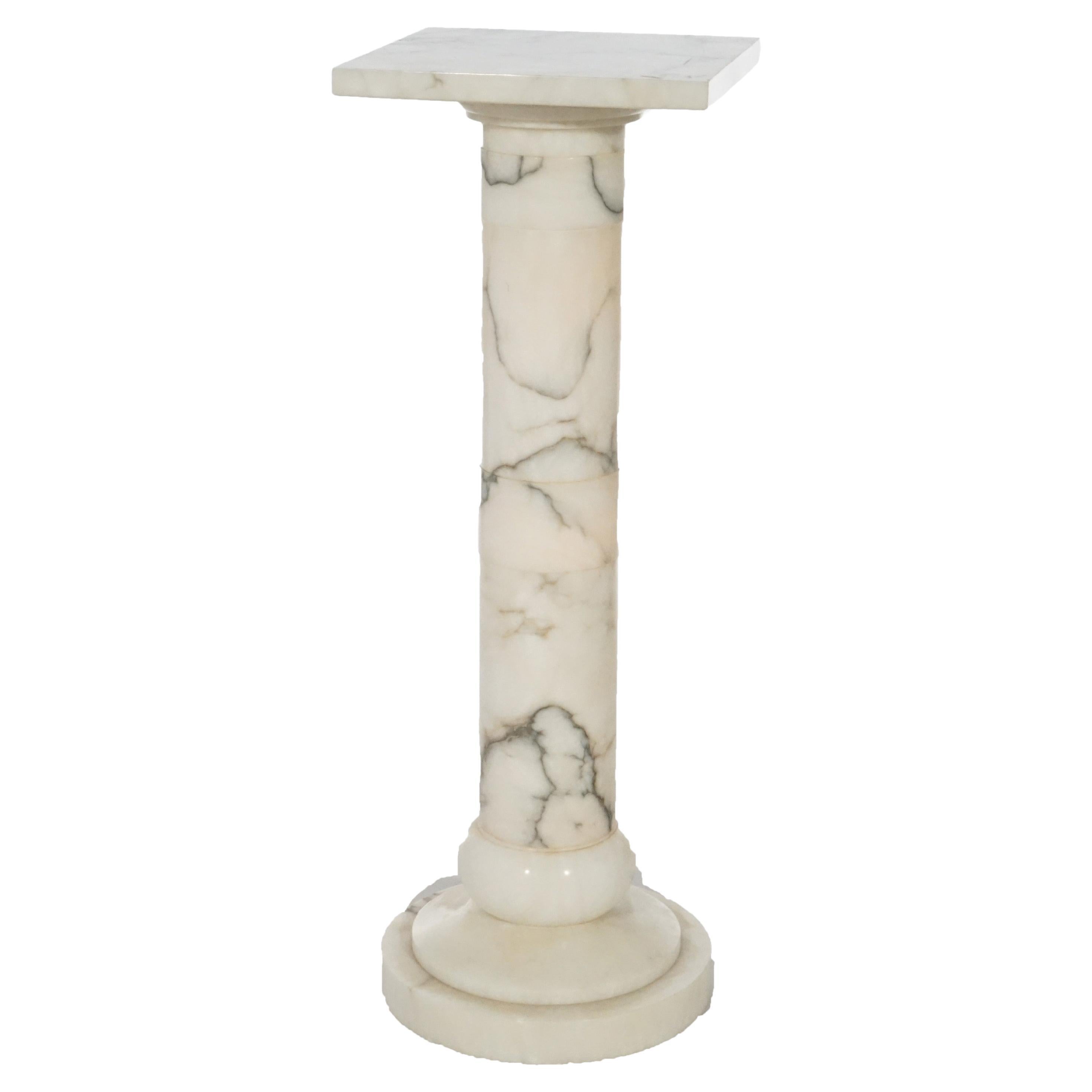 Antique Classical Marble Sculpture Display Pedestal, Lighted, Circa 1890