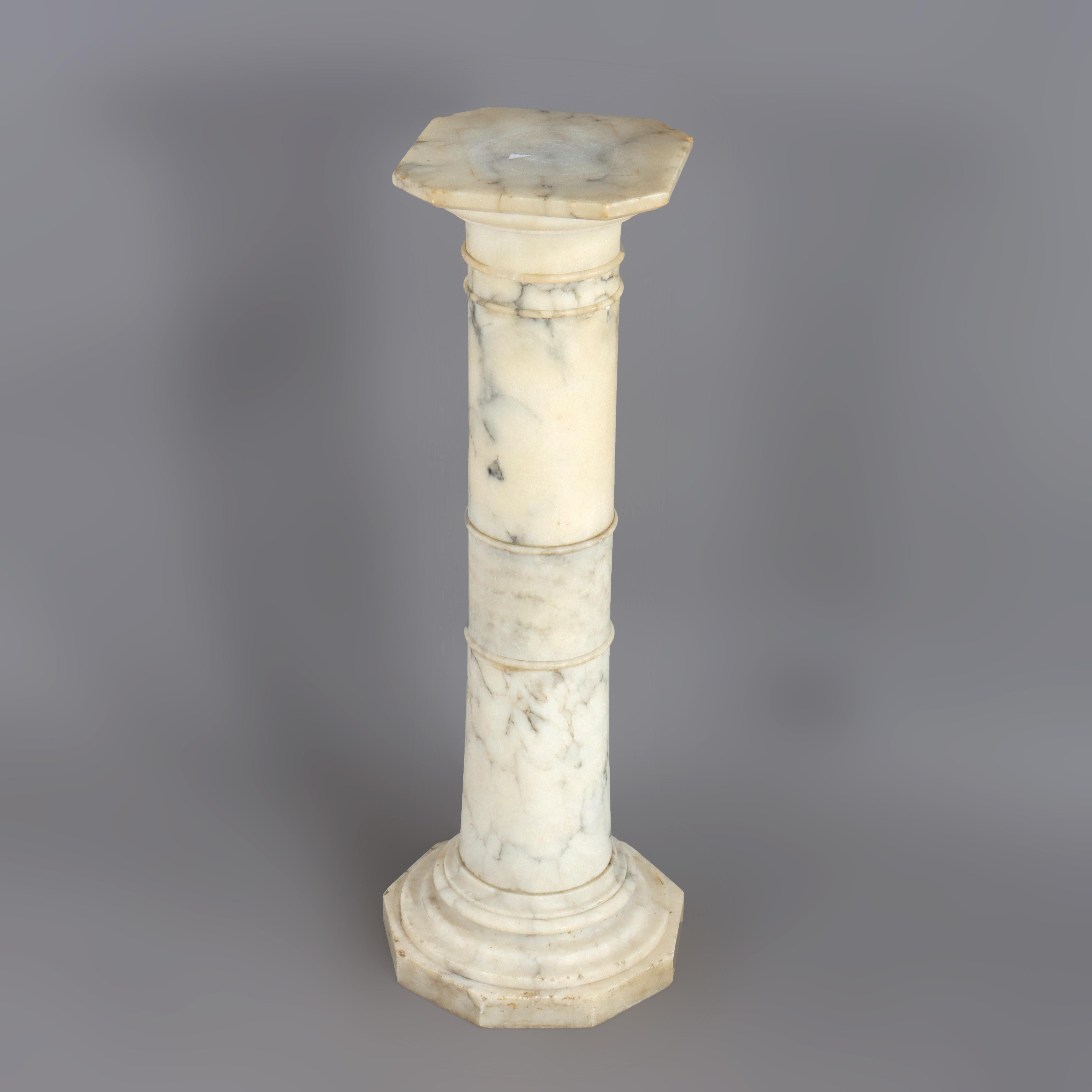 Antique Sculpture Classique en Marbre Piédestal C1900 Bon état - En vente à Big Flats, NY