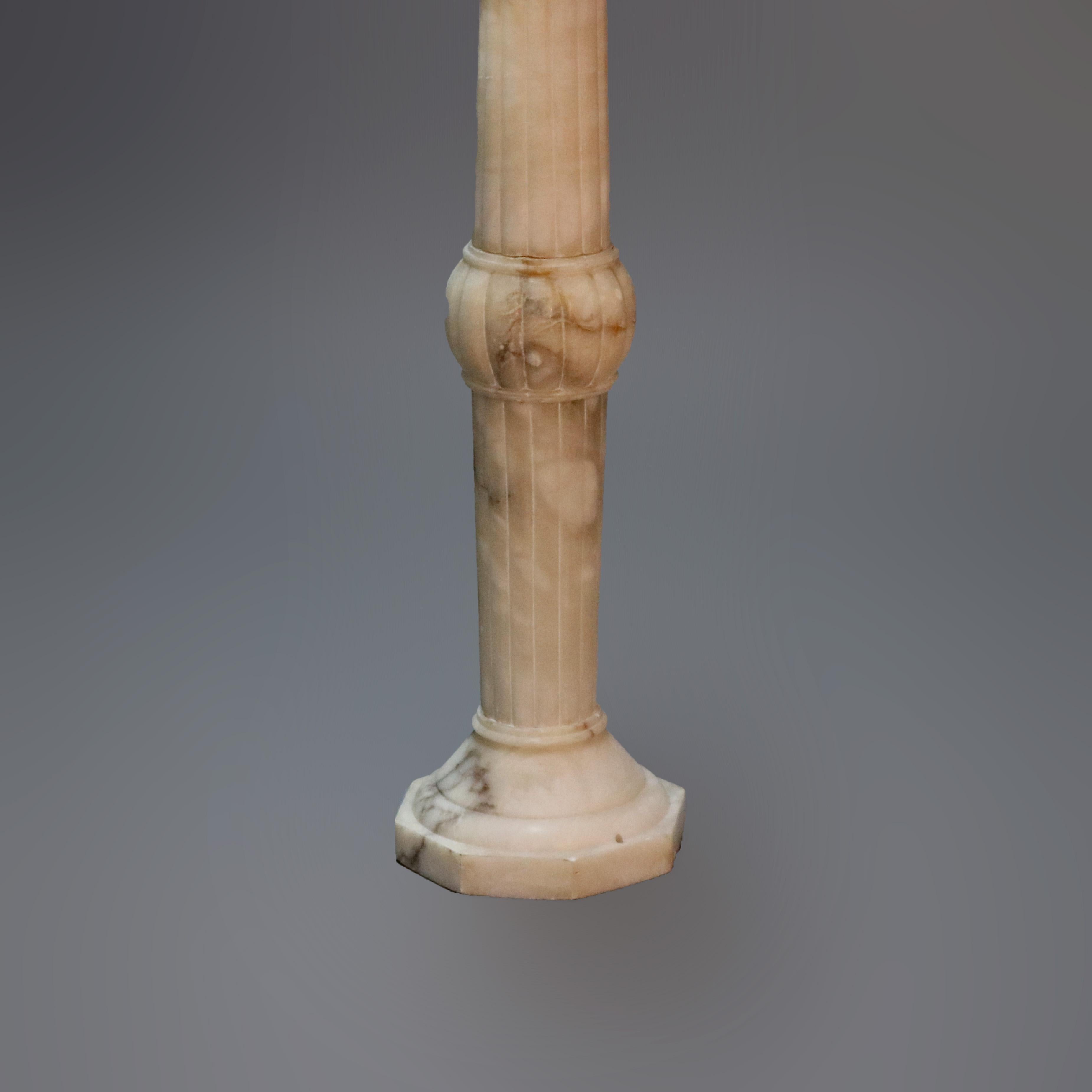 Classical Greek Antique Classical Reeded Marble Column Sculpture Display Pedestal, Circa 1900