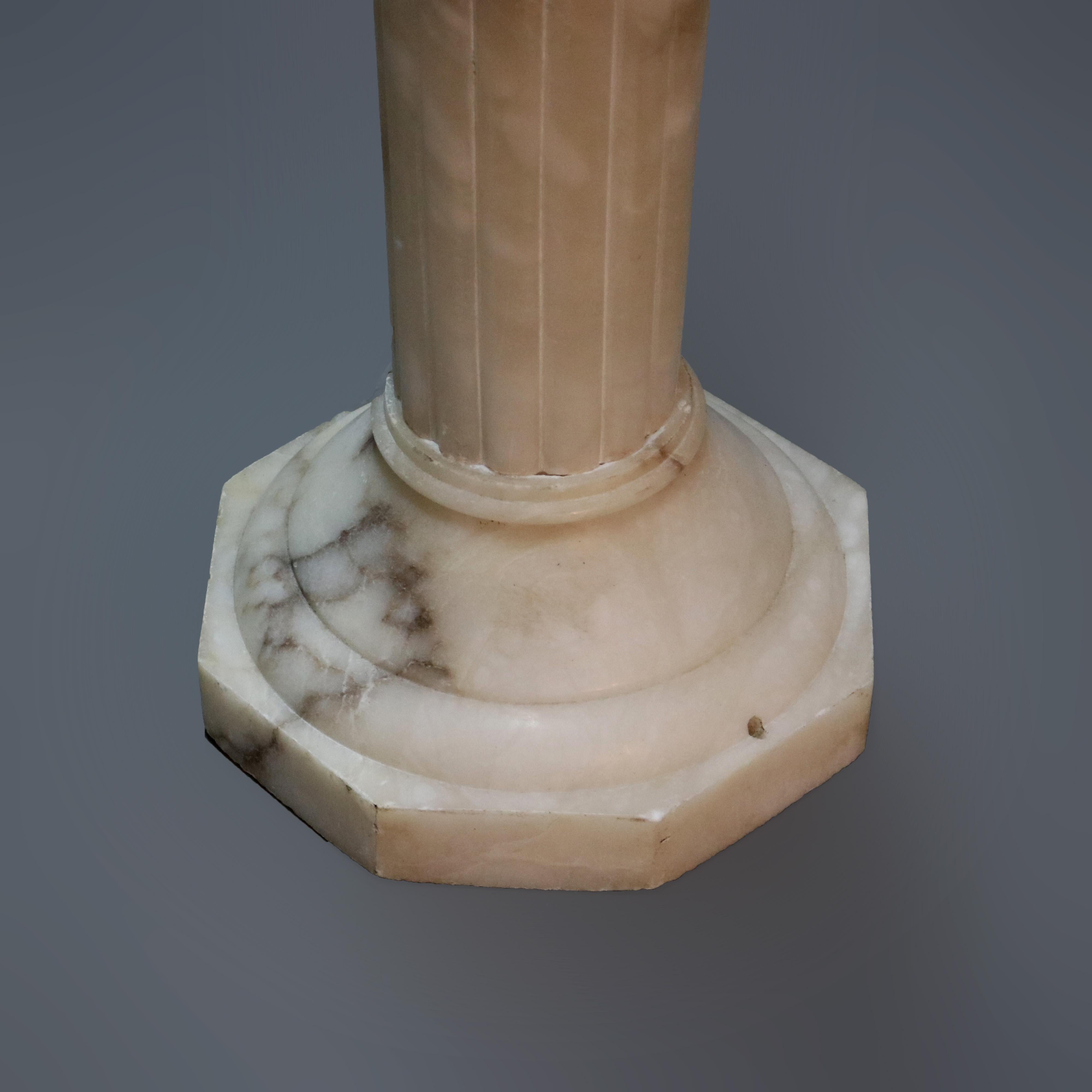Antique Classical Reeded Marble Column Sculpture Display Pedestal, Circa 1900 In Good Condition In Big Flats, NY