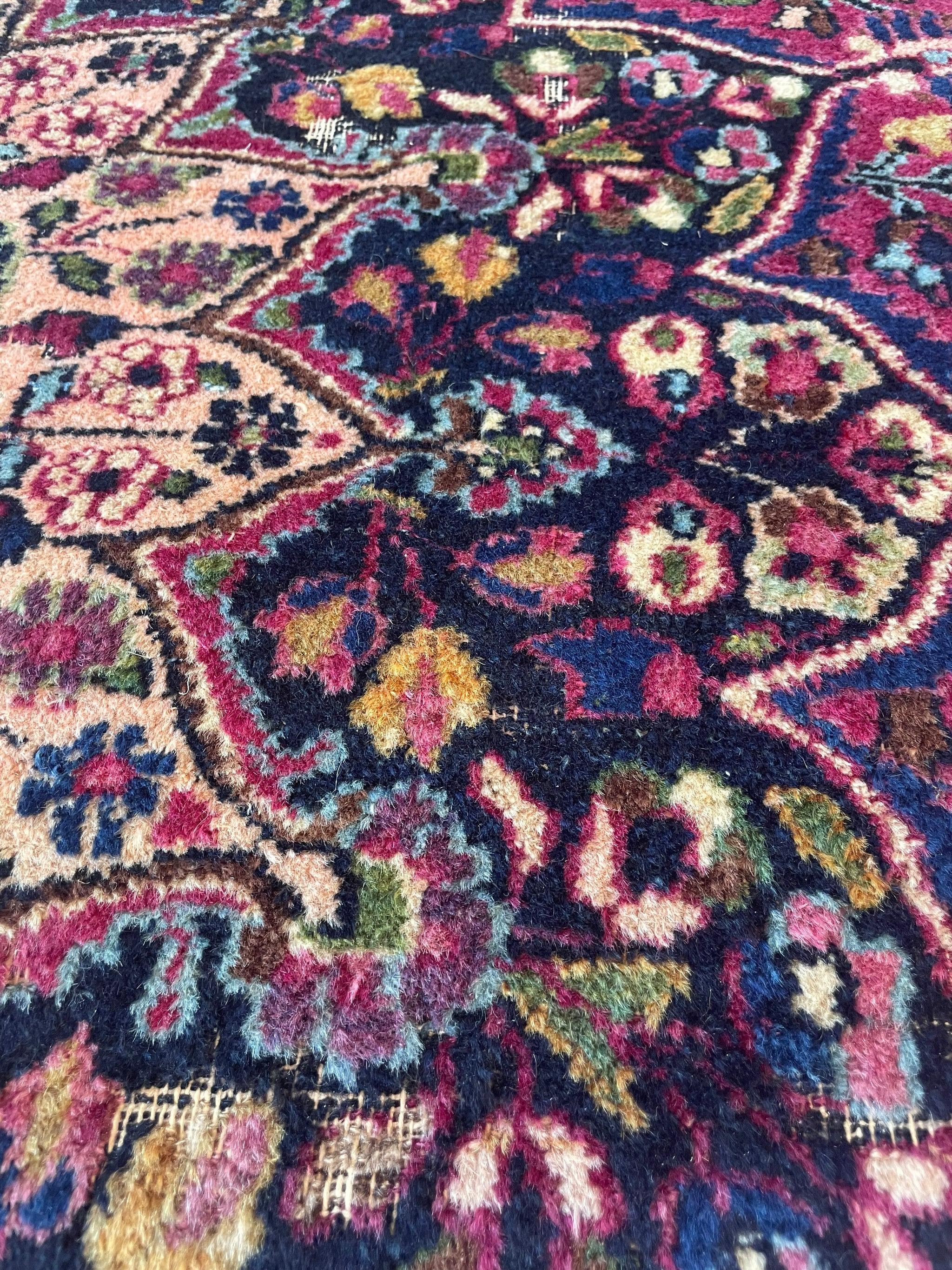 Antique Classical Rug in Jewel Tones with Signature, circa 1940's In Good Condition For Sale In Milwaukee, WI