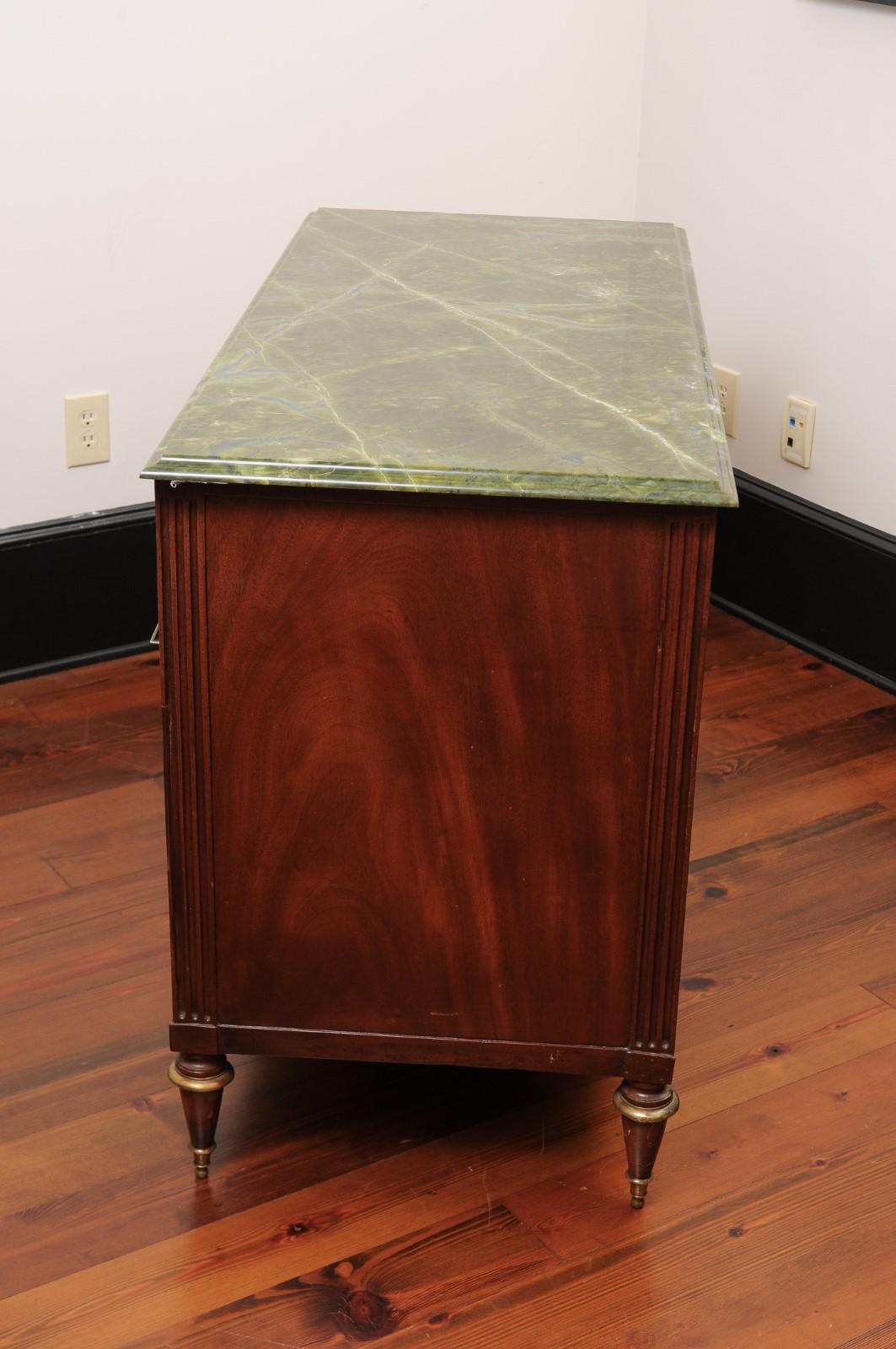 Antique Classical-Style Chest with Green Marble Top 4