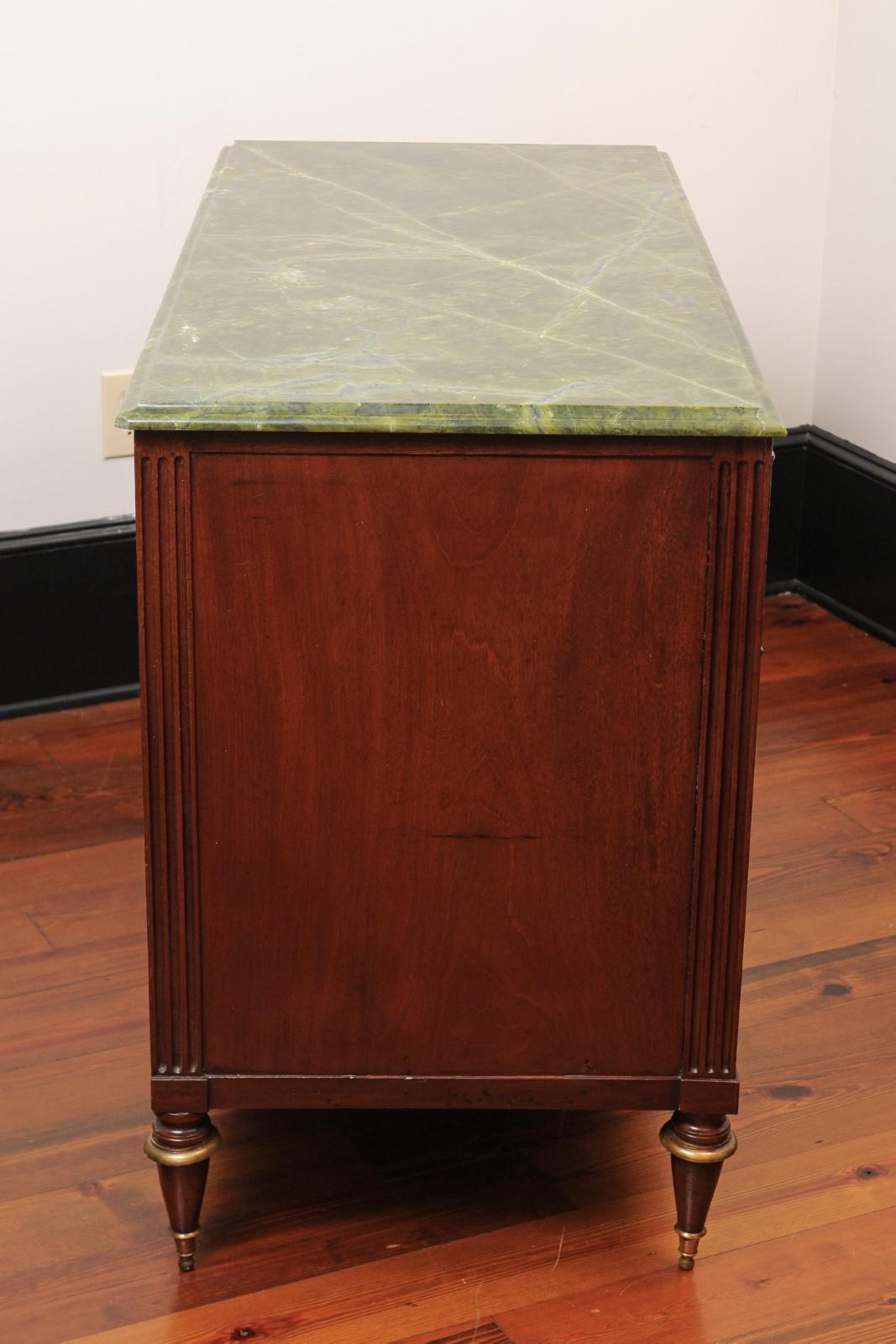 20th Century Antique Classical-Style Chest with Green Marble Top