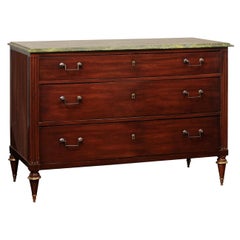 Antique Classical-Style Chest with Green Marble Top