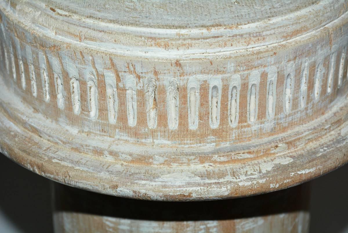 Gustavian Antique Classical Style Column Wood Plinth