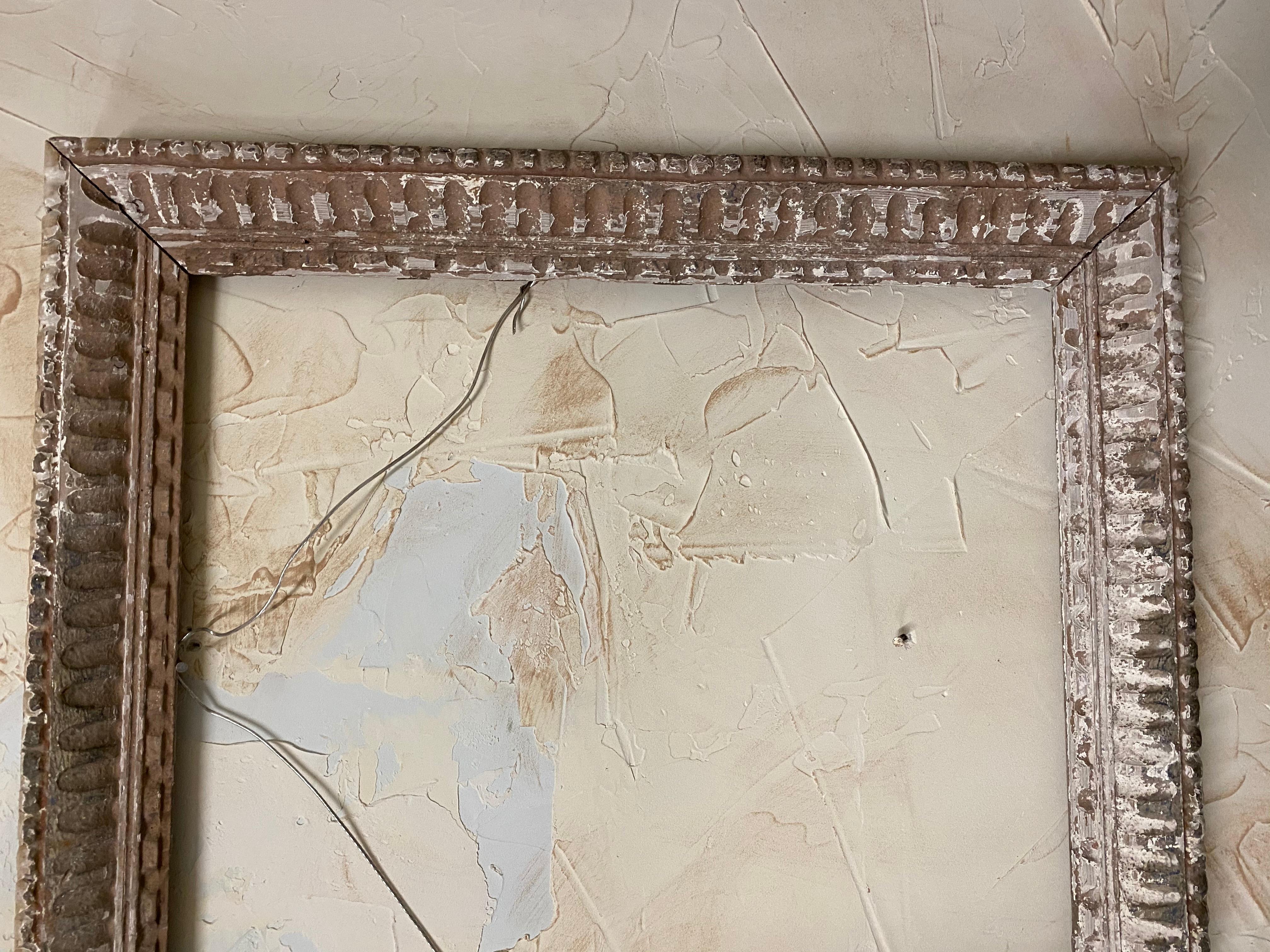 19th Century Antique Classical Style Picture Frame with Whitewash For Sale