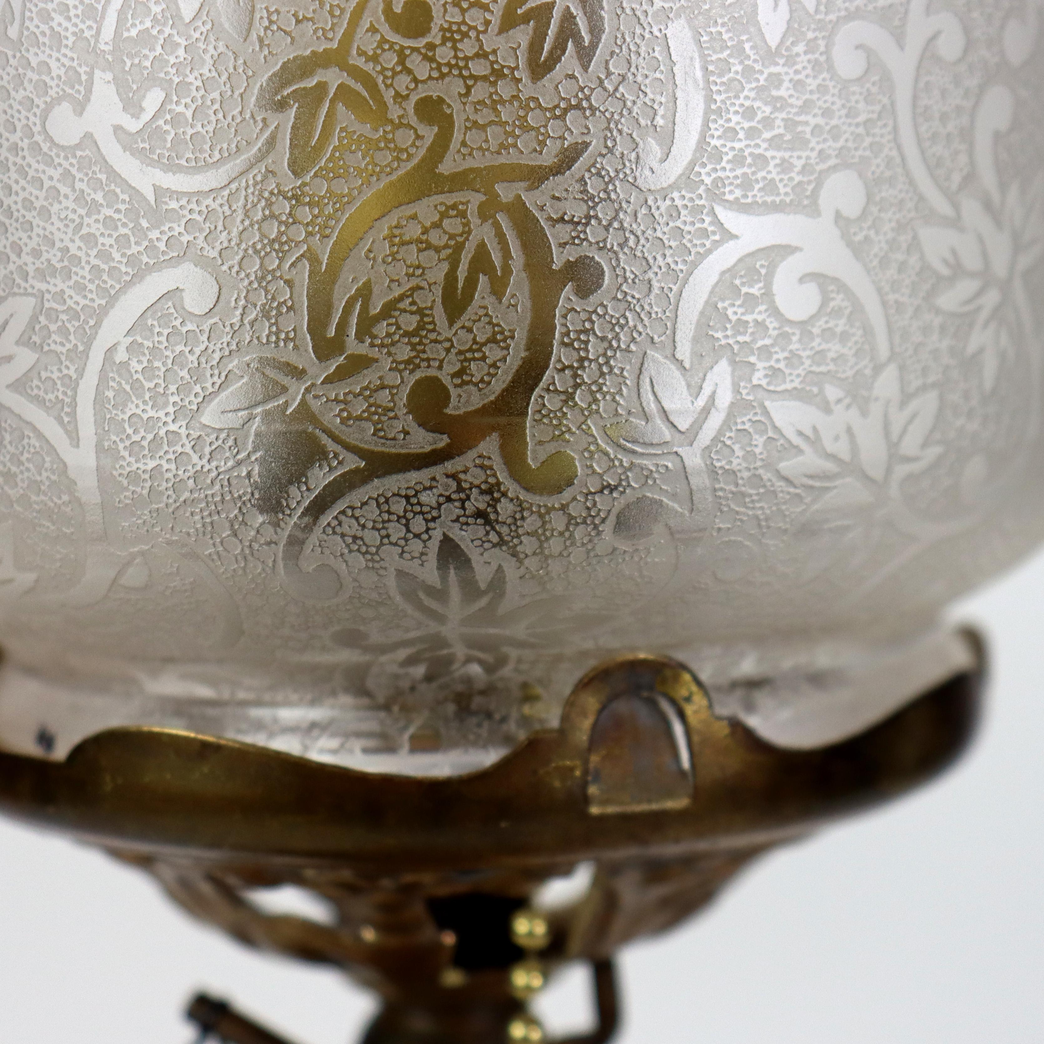 Antigua Lámpara de Mesa Clásica Tres Gracias Figural Dorada C1890 en venta 3