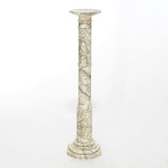 Antique Classical Variegated Marble Sculpture Display Pedestal Circa 1890