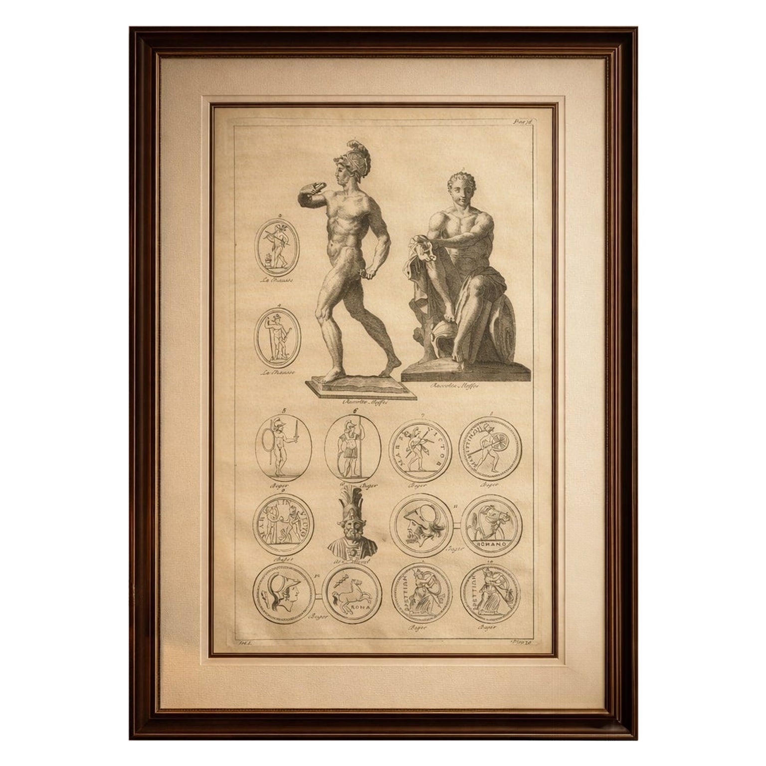 Antique Classical Wall Engraving – Roman Mythology, Montfaucon 1721