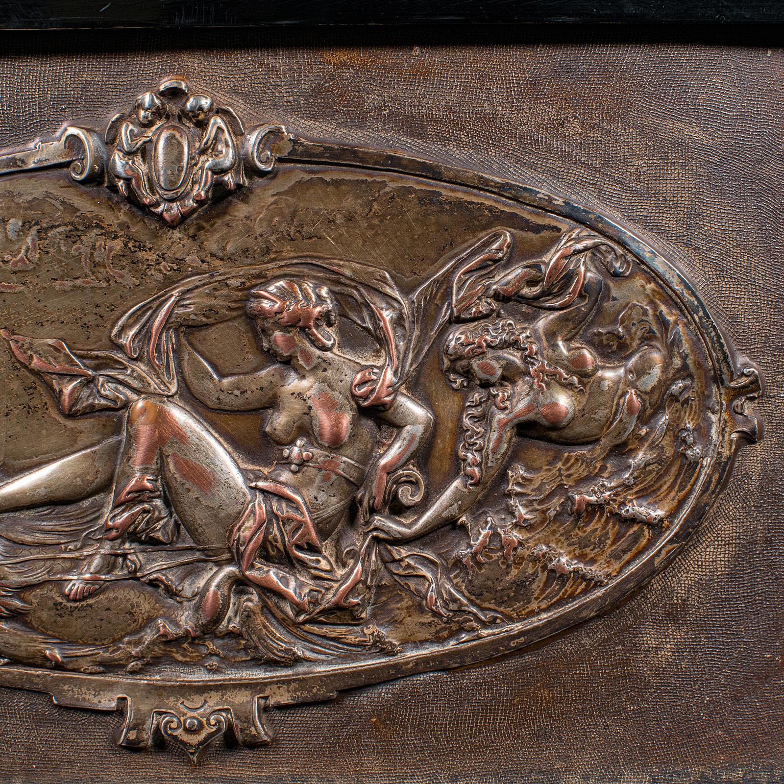 Copper Antique Classical Wall Frieze, Continental, Relief Plaque, Grand Tour, Victorian For Sale