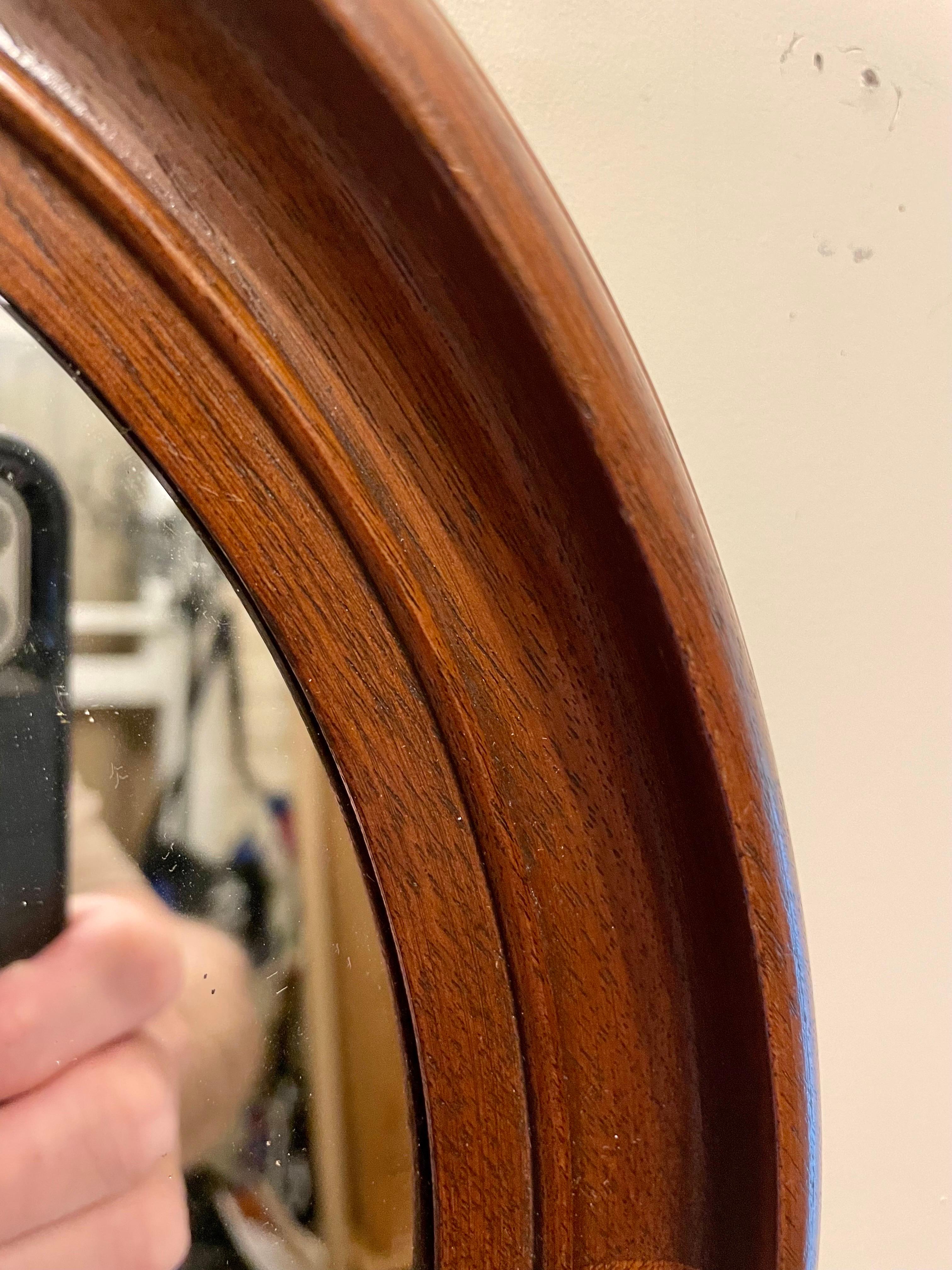 American Classical Antique Classical Walnut Oval Mirror