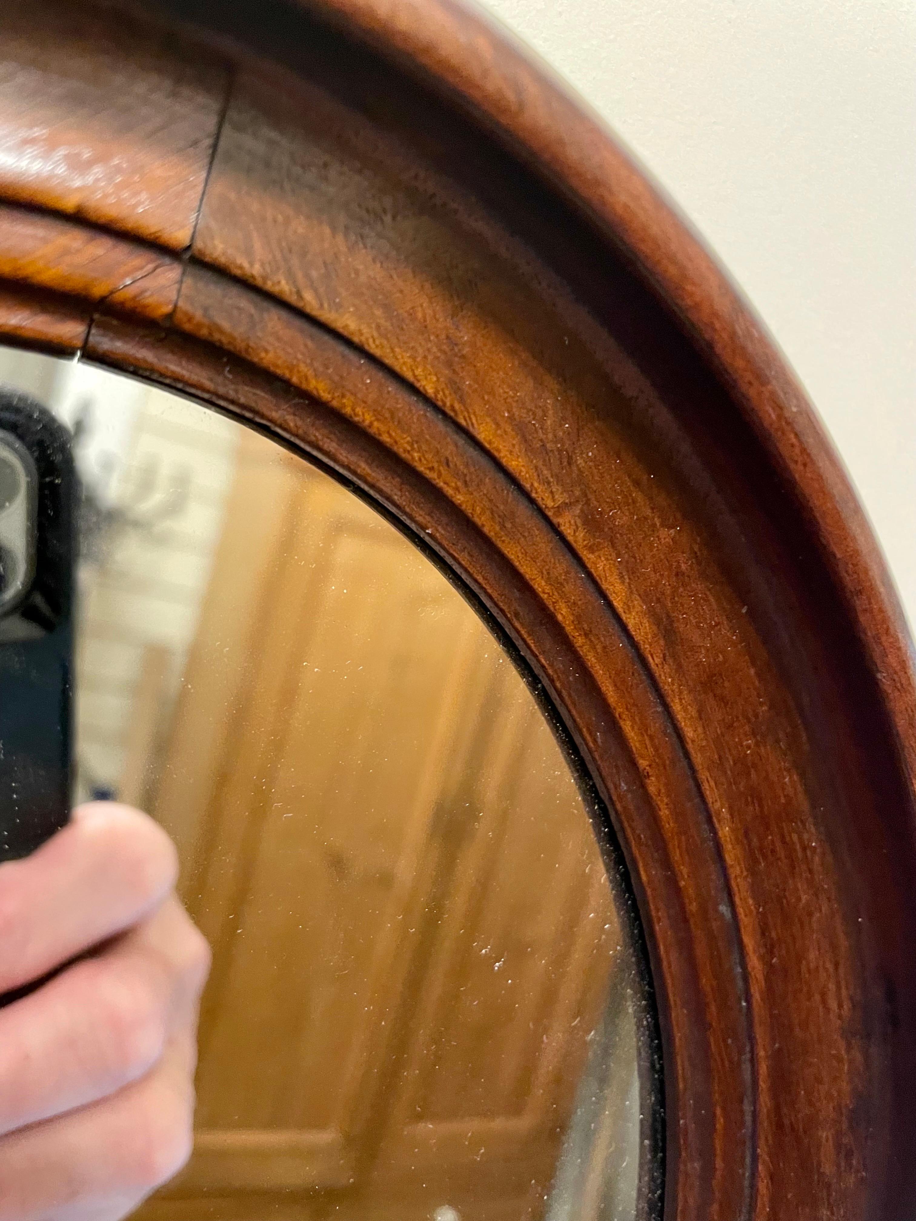 20th Century Antique Classical Walnut Oval Mirror