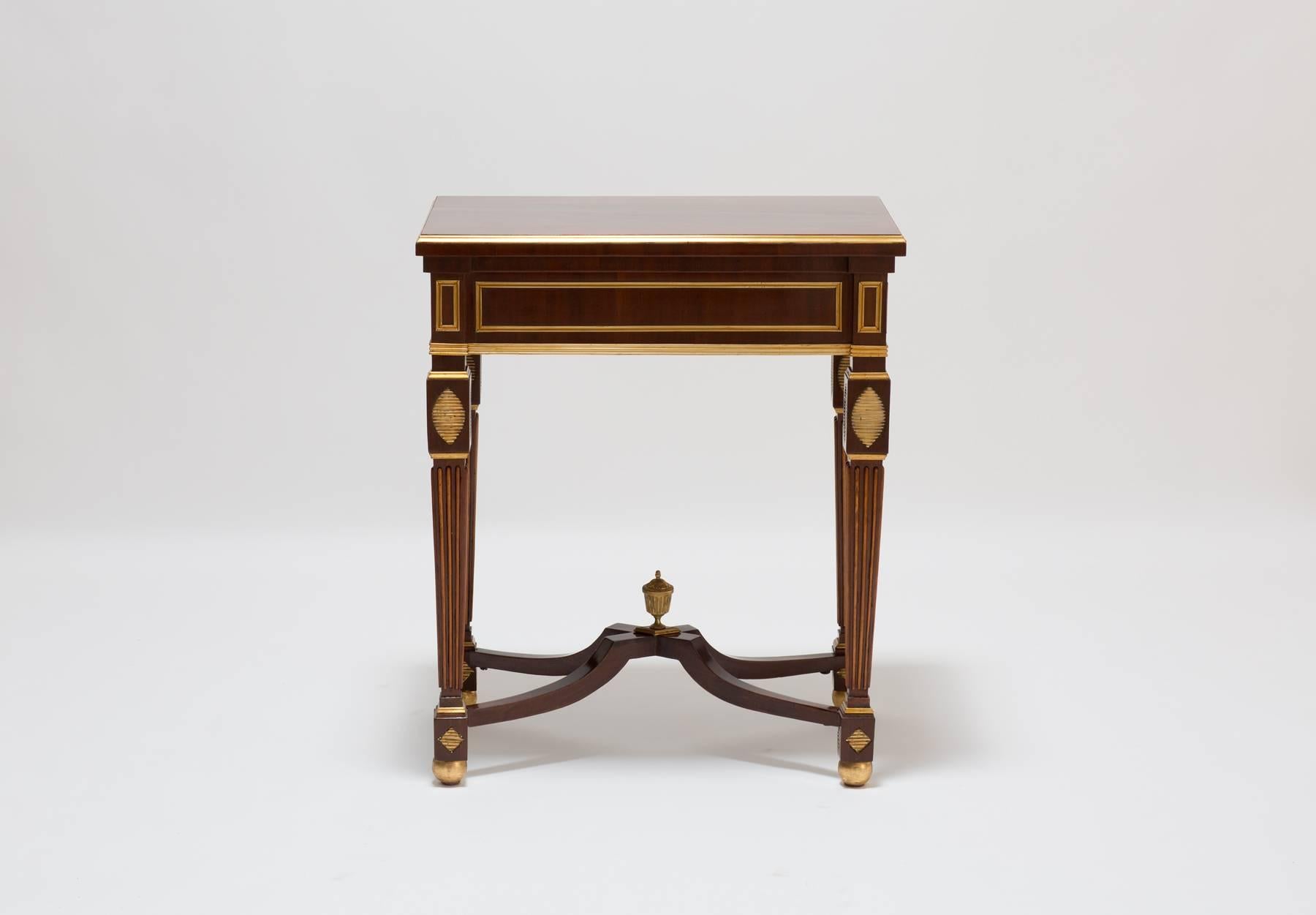 Louis XVI Antique Classicism Russian Mahogany Table with Brass, 18th Century For Sale