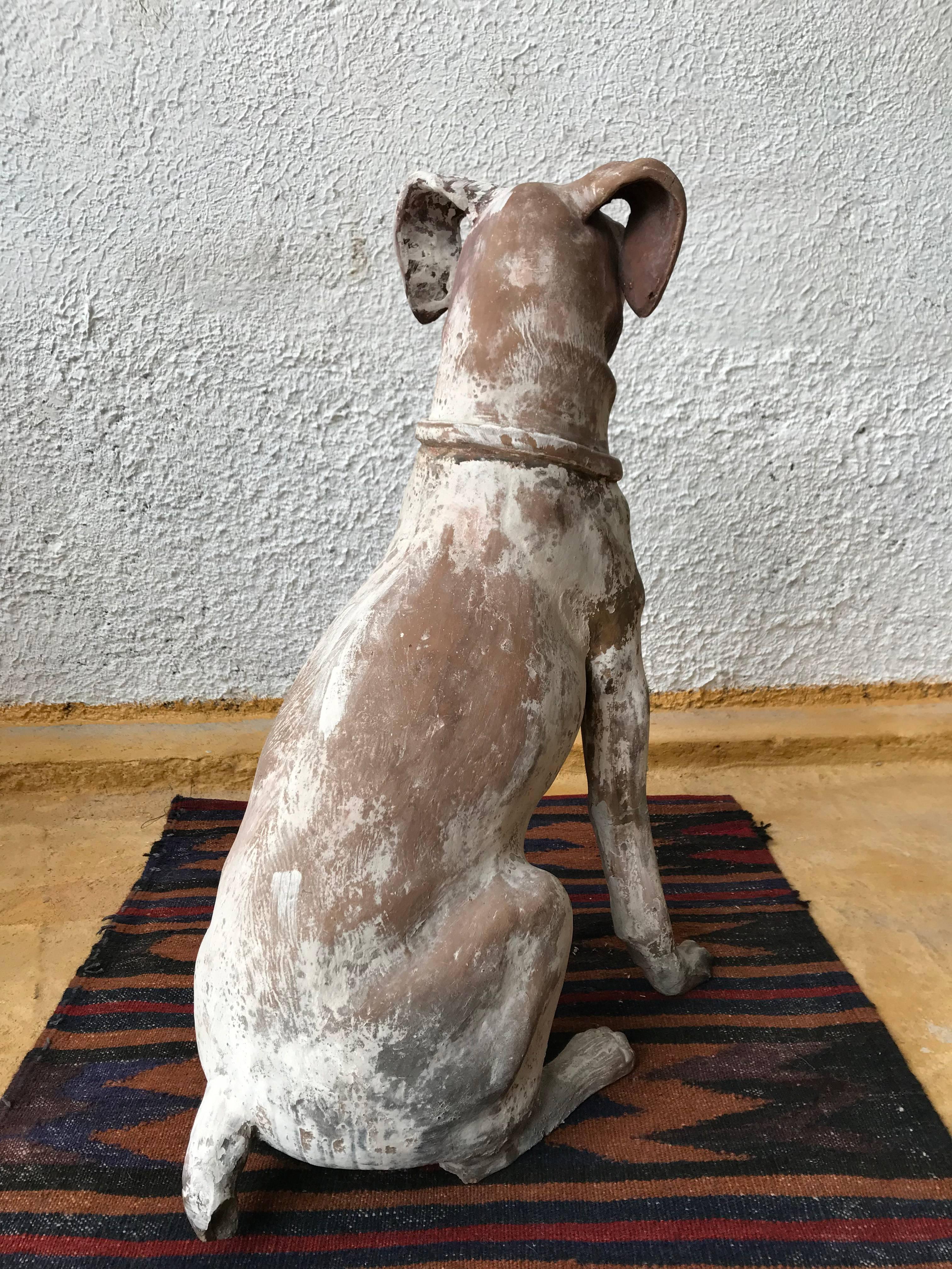 Mexican Antique Clay Figure of Dog Found in Southern México, circa 1900