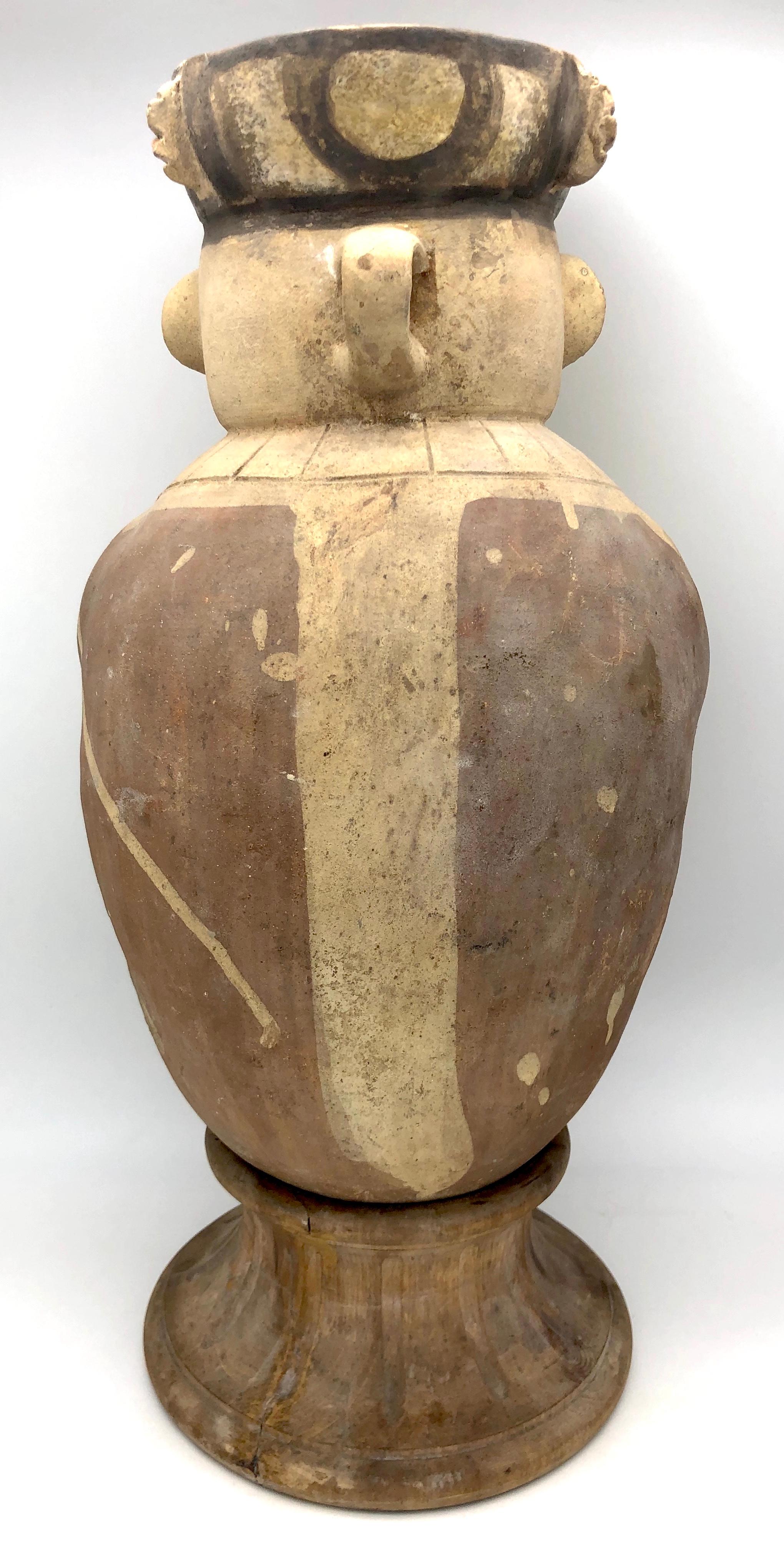 Peruvian Antique Clay Urn Vessel Chancay Peru
