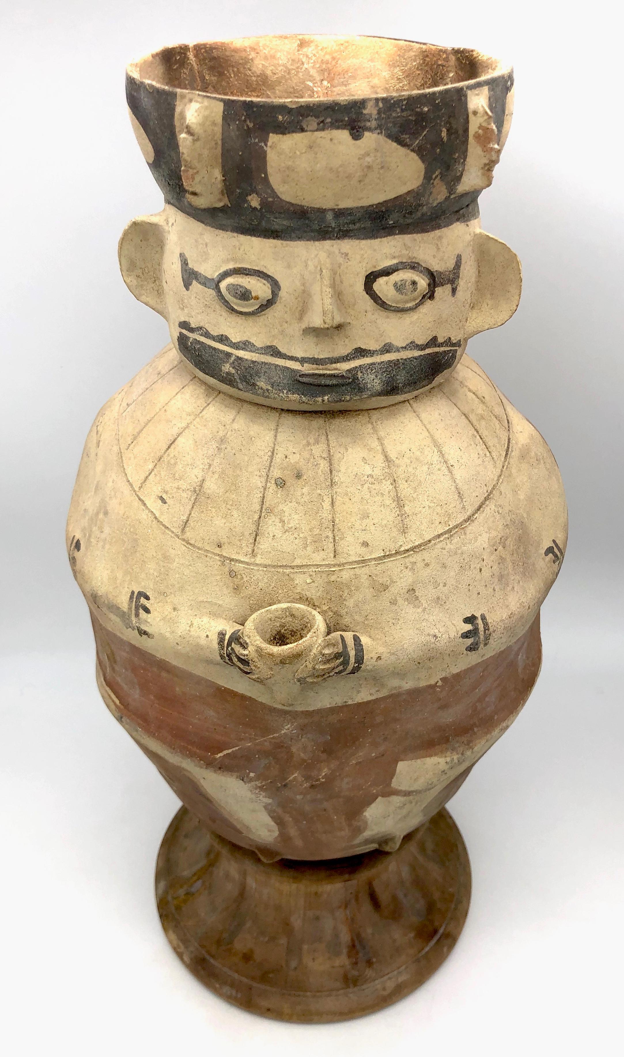 Antique Clay Urn Vessel Chancay Peru 3