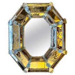 Antique Clear & Blue Venetian Mirror