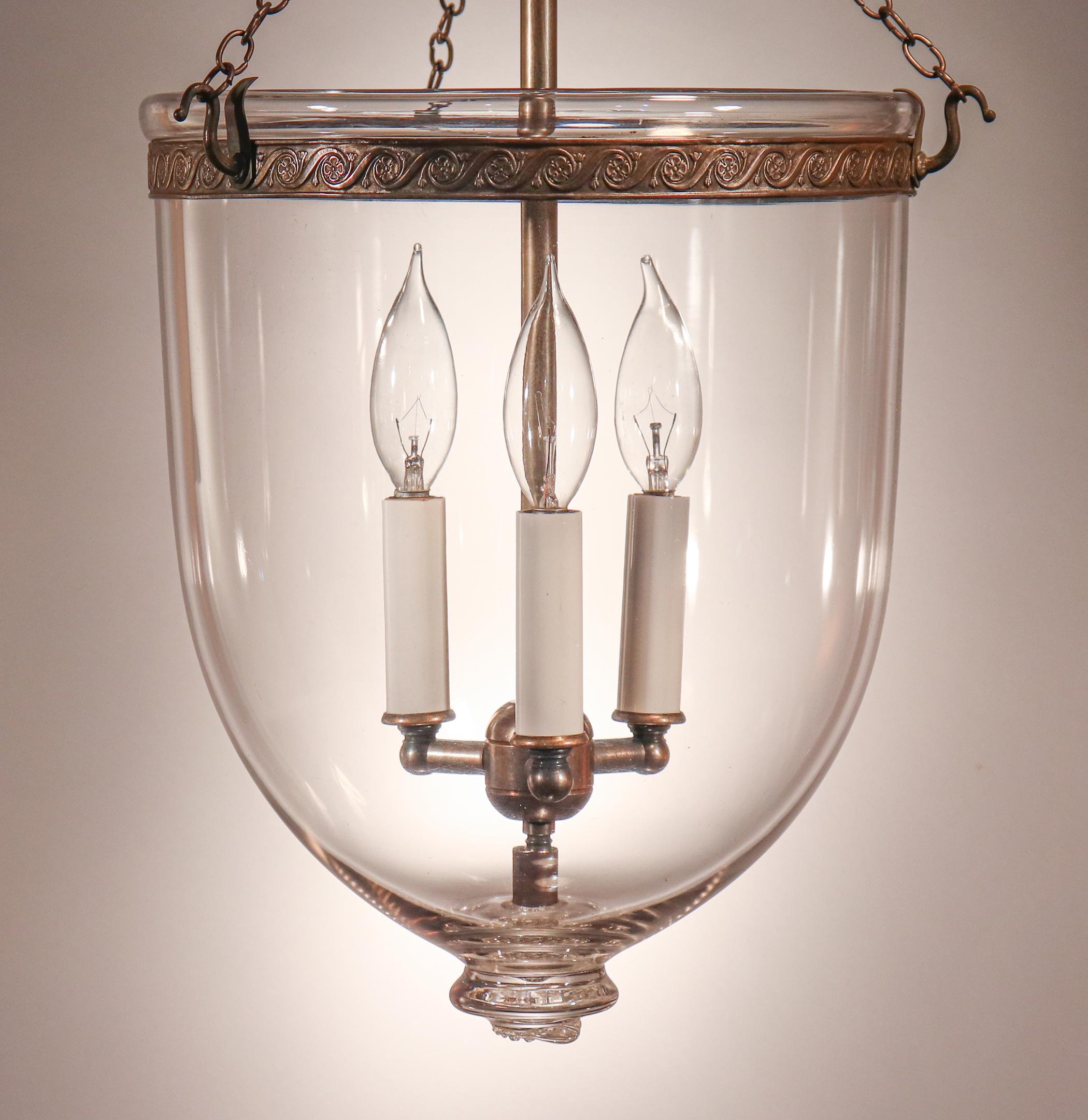 Victorian Antique Clear Glass Bell Jar Lantern