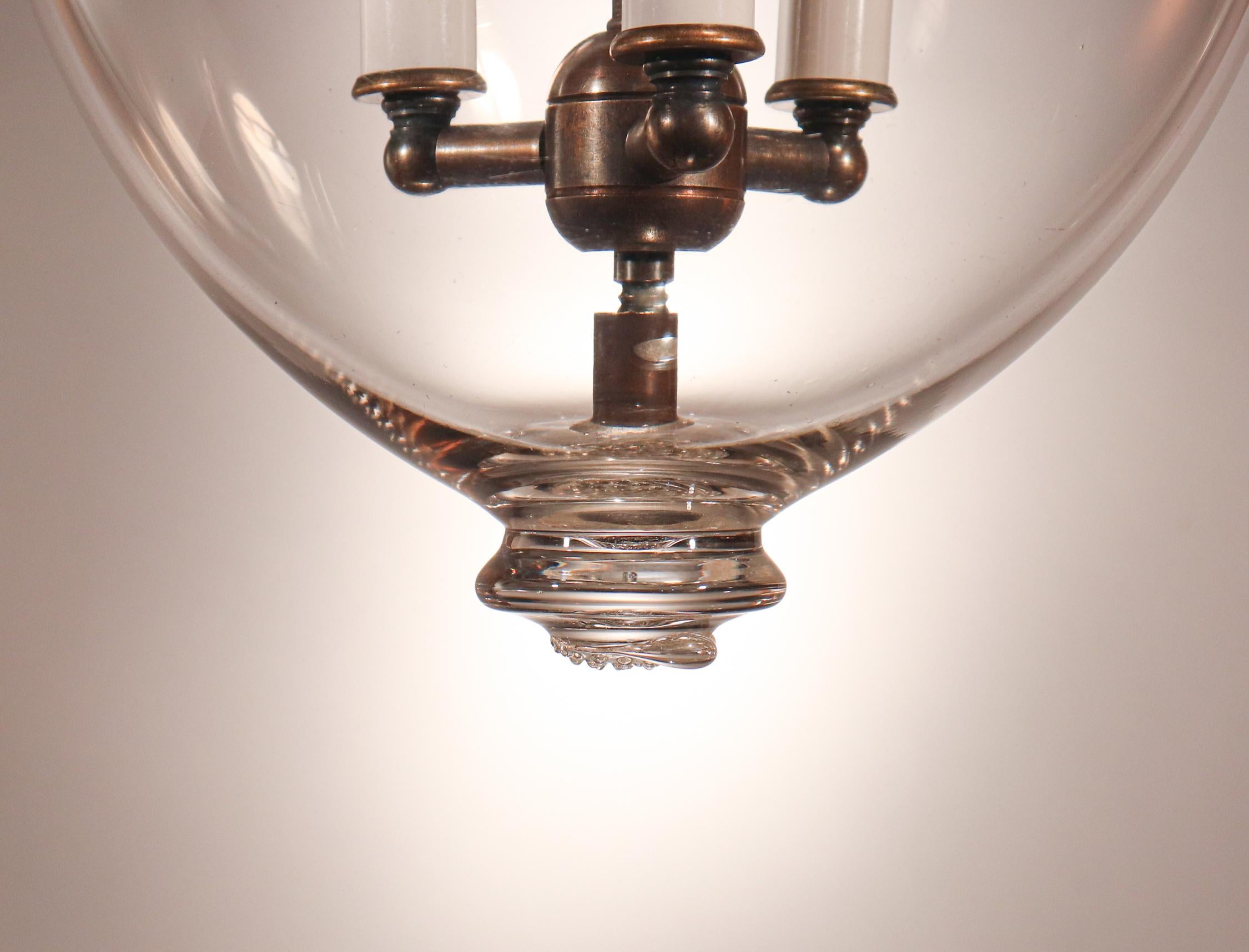 Antique Clear Glass Bell Jar Lantern 1