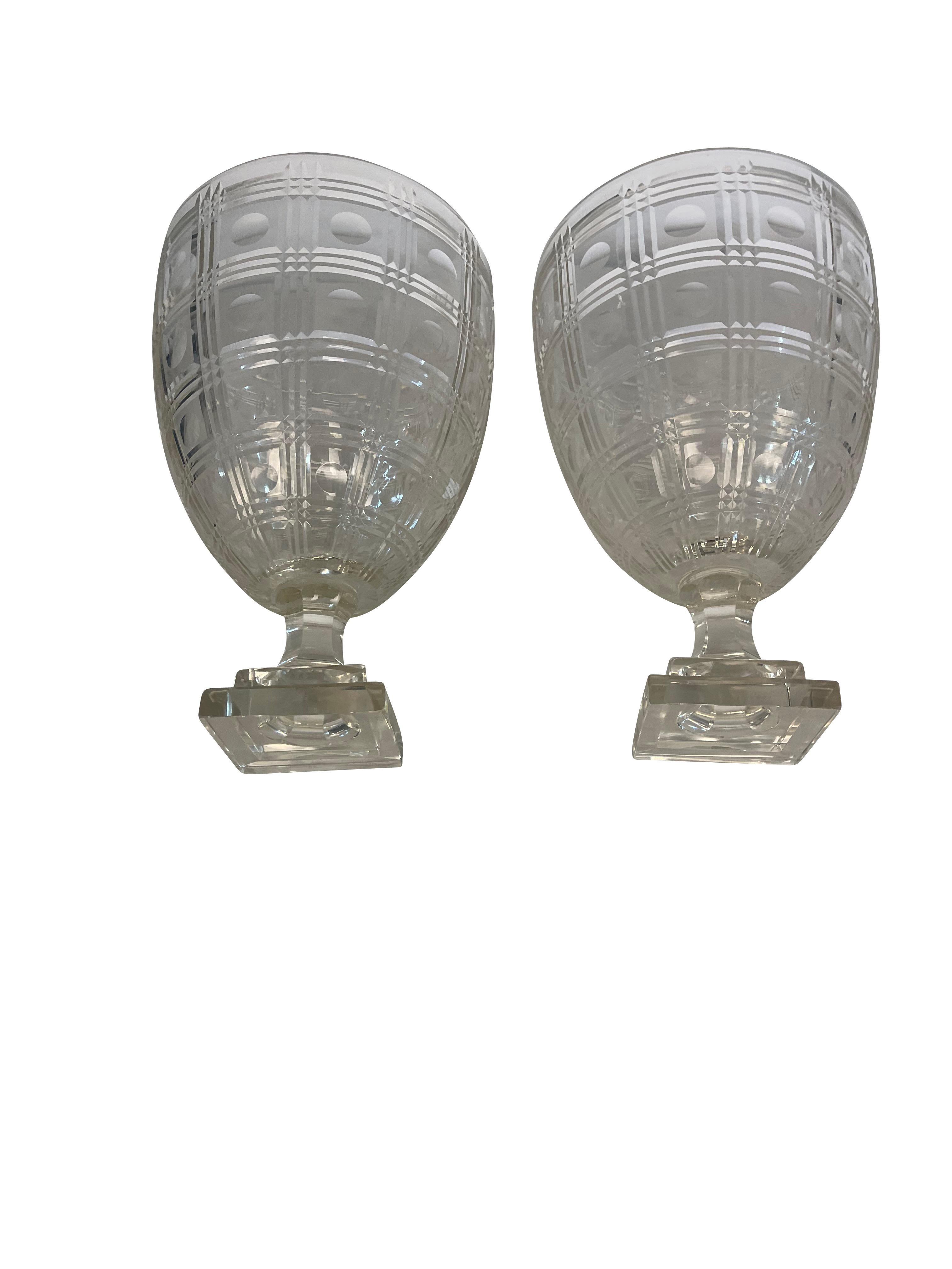 Unknown Antique Clear Glass Hurricanes