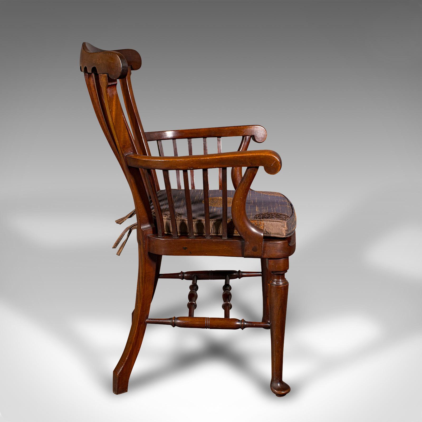 British Antique Cleric's Armchair, English, Elbow Chair, Georgian Revival, Victorian For Sale