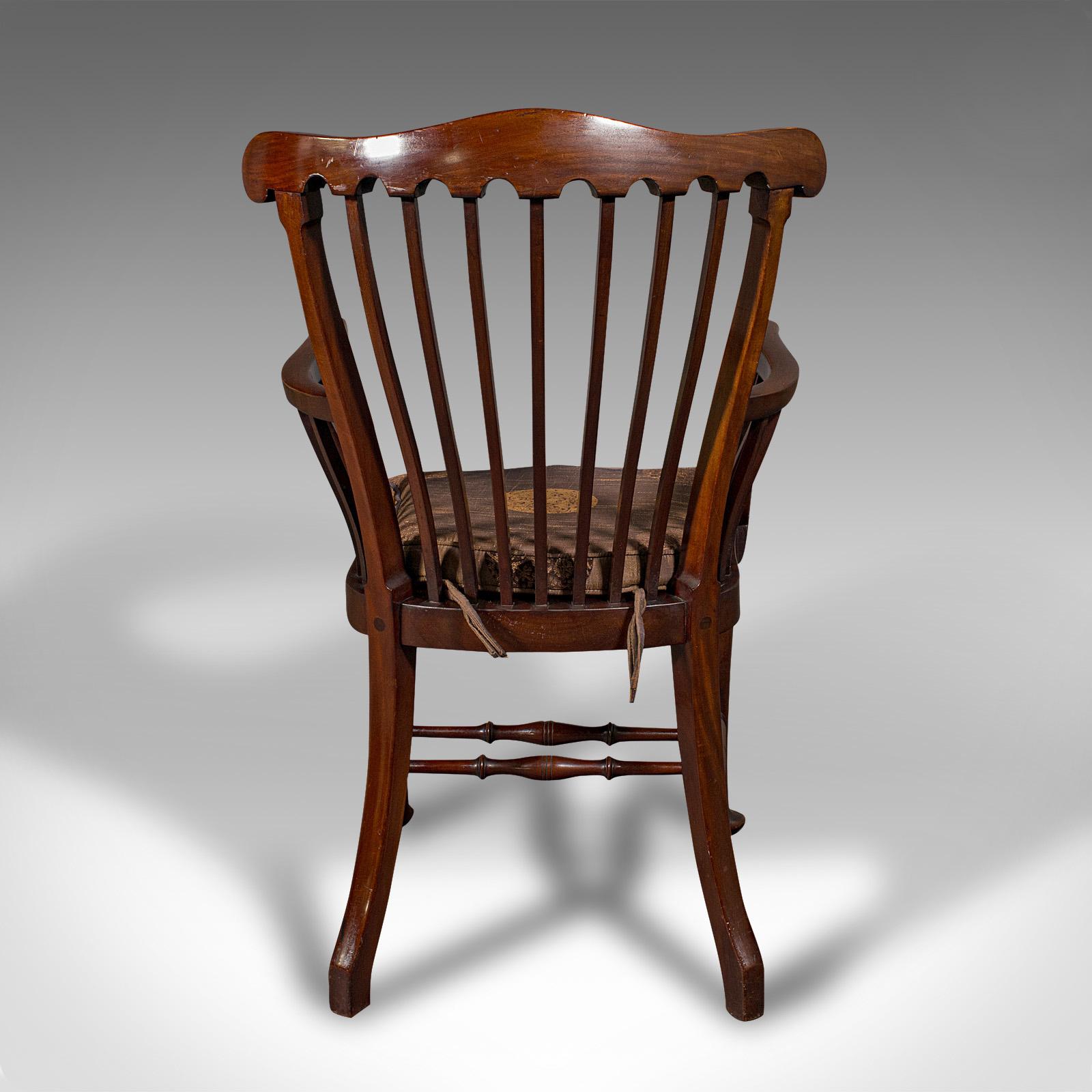 XIXe siècle Fauteuil de Cléric antique, anglais, chaise à l'accoudoir, néo-géorgien, victorien en vente