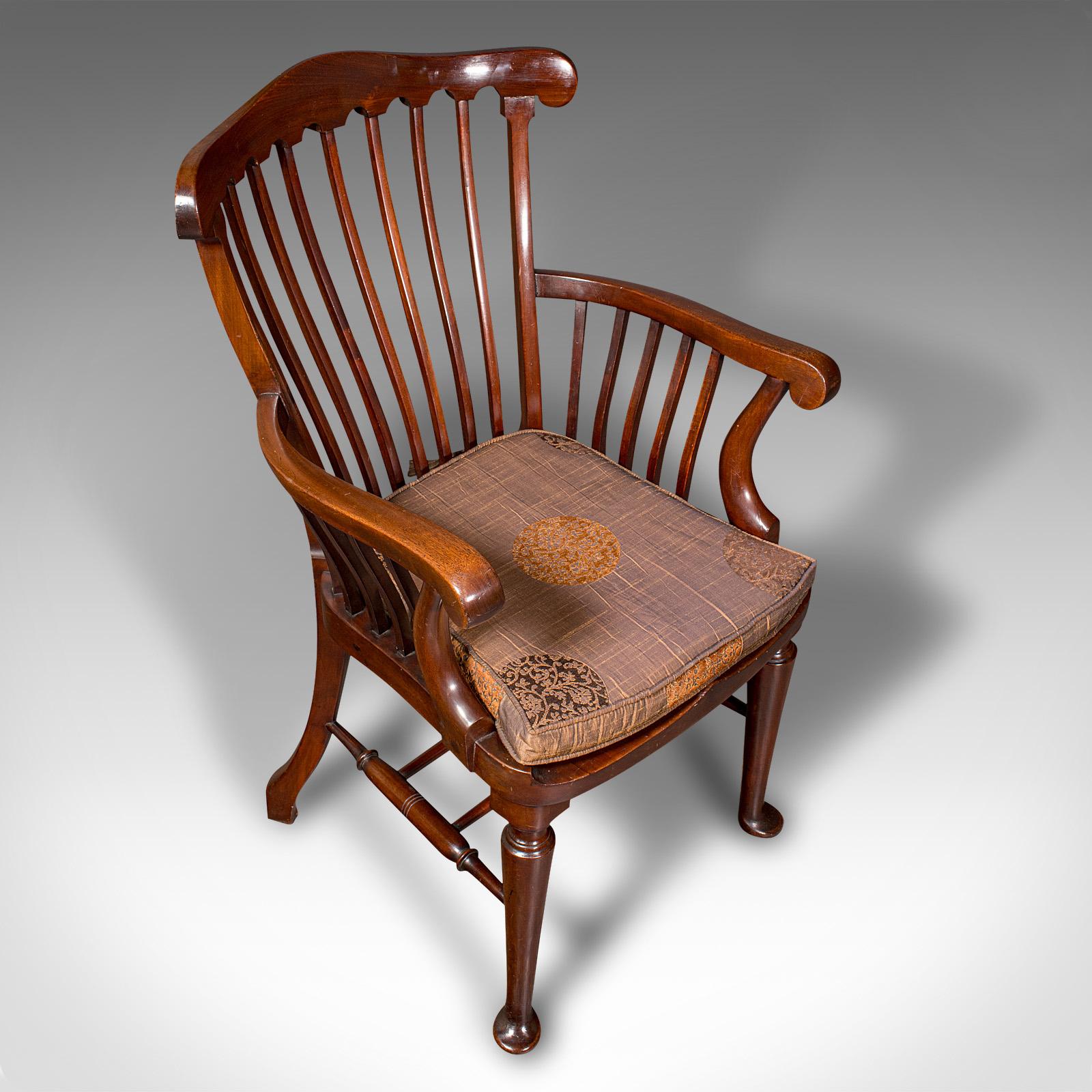 Beech Antique Cleric's Armchair, English, Elbow Chair, Georgian Revival, Victorian For Sale